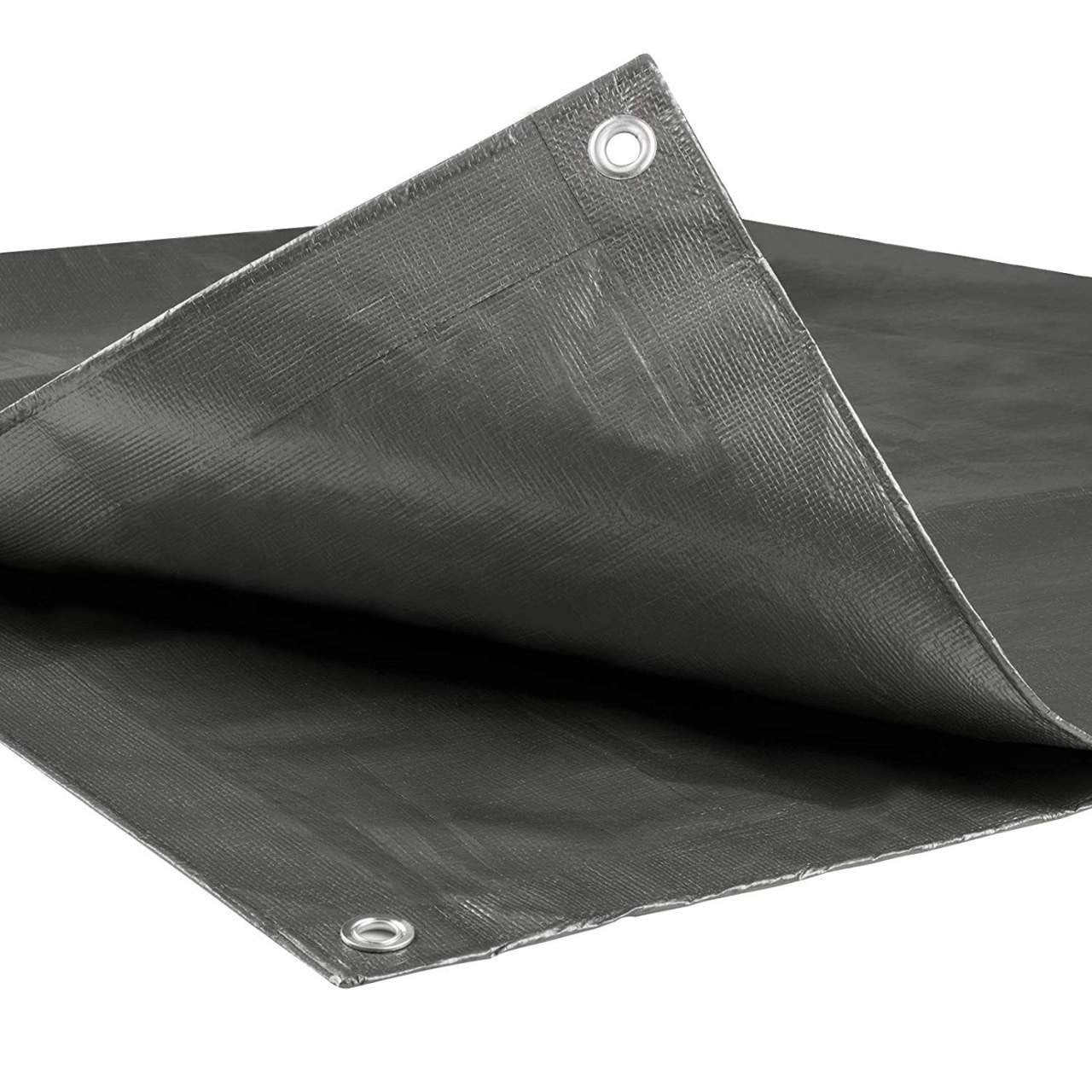 24goodz Waterproof Tarpaulin - Durable and Weather Resistant - 180 g/m² PE - Grey - 4x5 m
