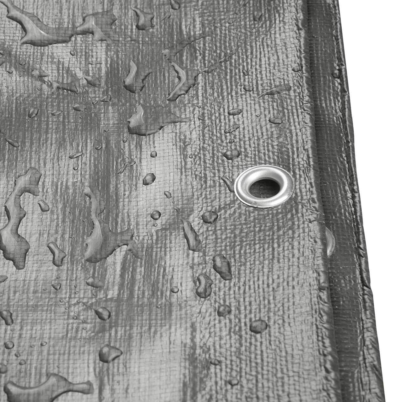 24goodz Waterproof Tarpaulin - Durable and UV-Resistant - 180 g/m² PE - Grey - 4x4 m