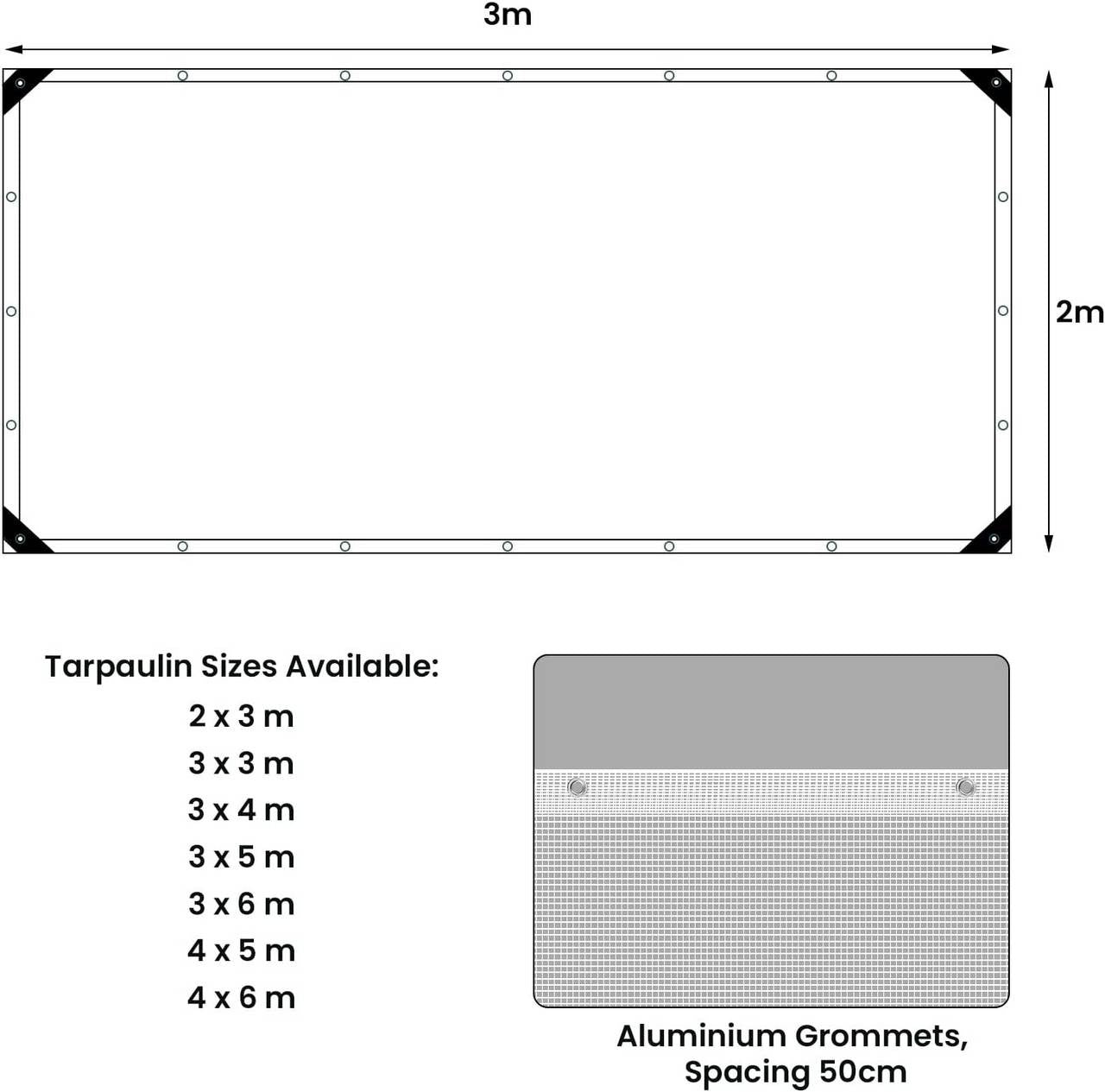 24goodz Waterproof Tarpaulin - Durable and Tear-Resistant - PE - For Outdoor Use - Transparent 3x5 m