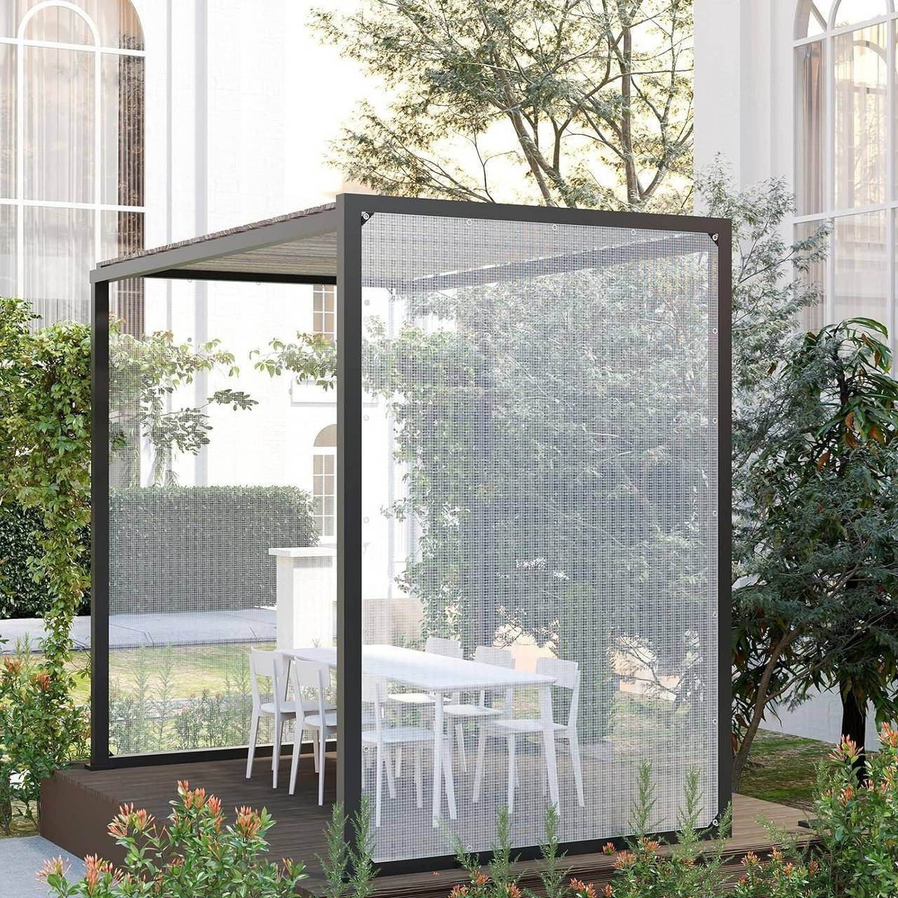 24goodz Waterproof Tarpaulin - Durable and Tear-Resistant - PE - For Outdoor Use - Transparent 3x6 m