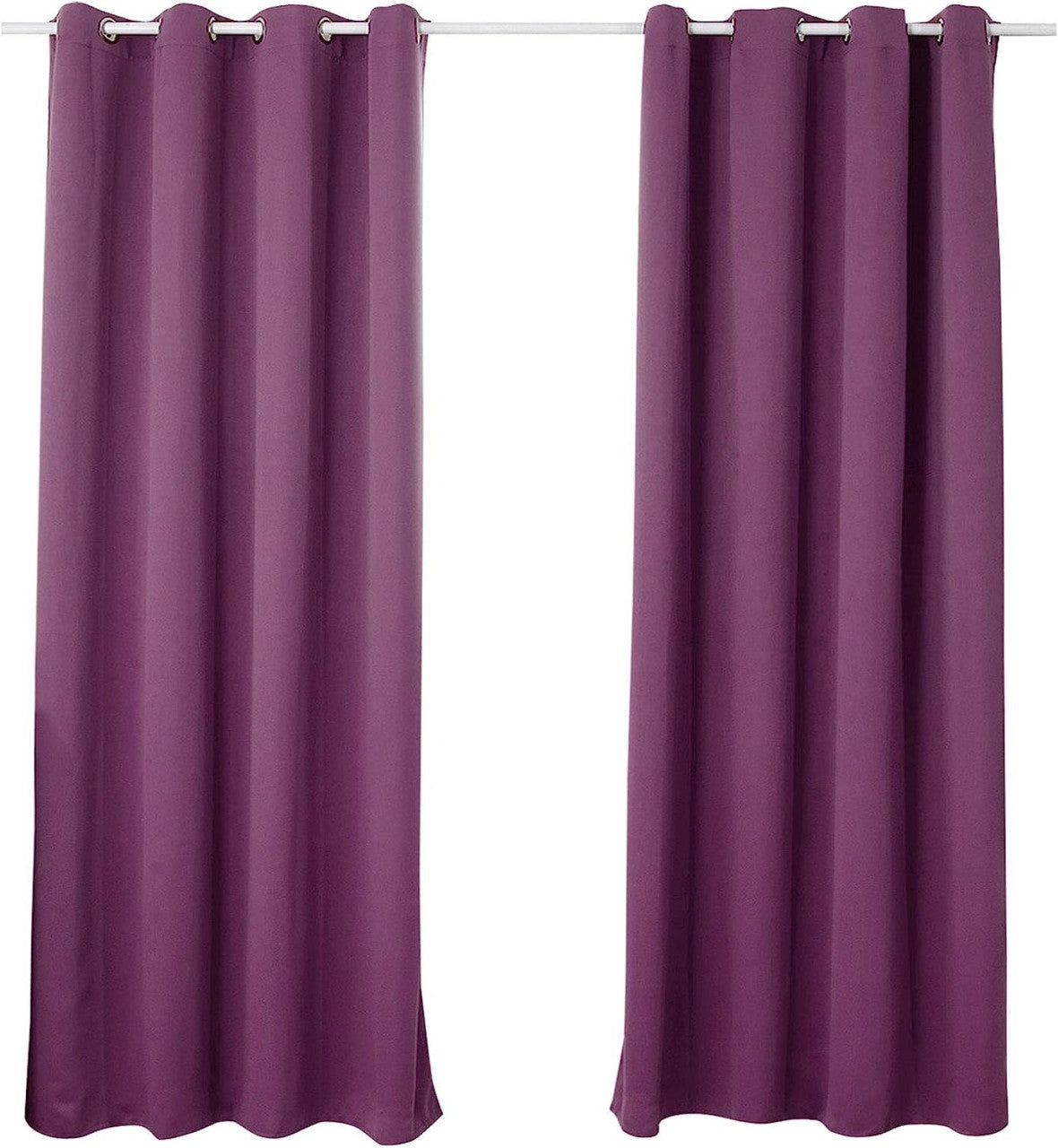 24goodz Heat-insulating Blackout Curtains - Excellent Light Blocking - Energy Saving & Noise Absorption - 100% Polyester - Purple - 135x245 cm - vl