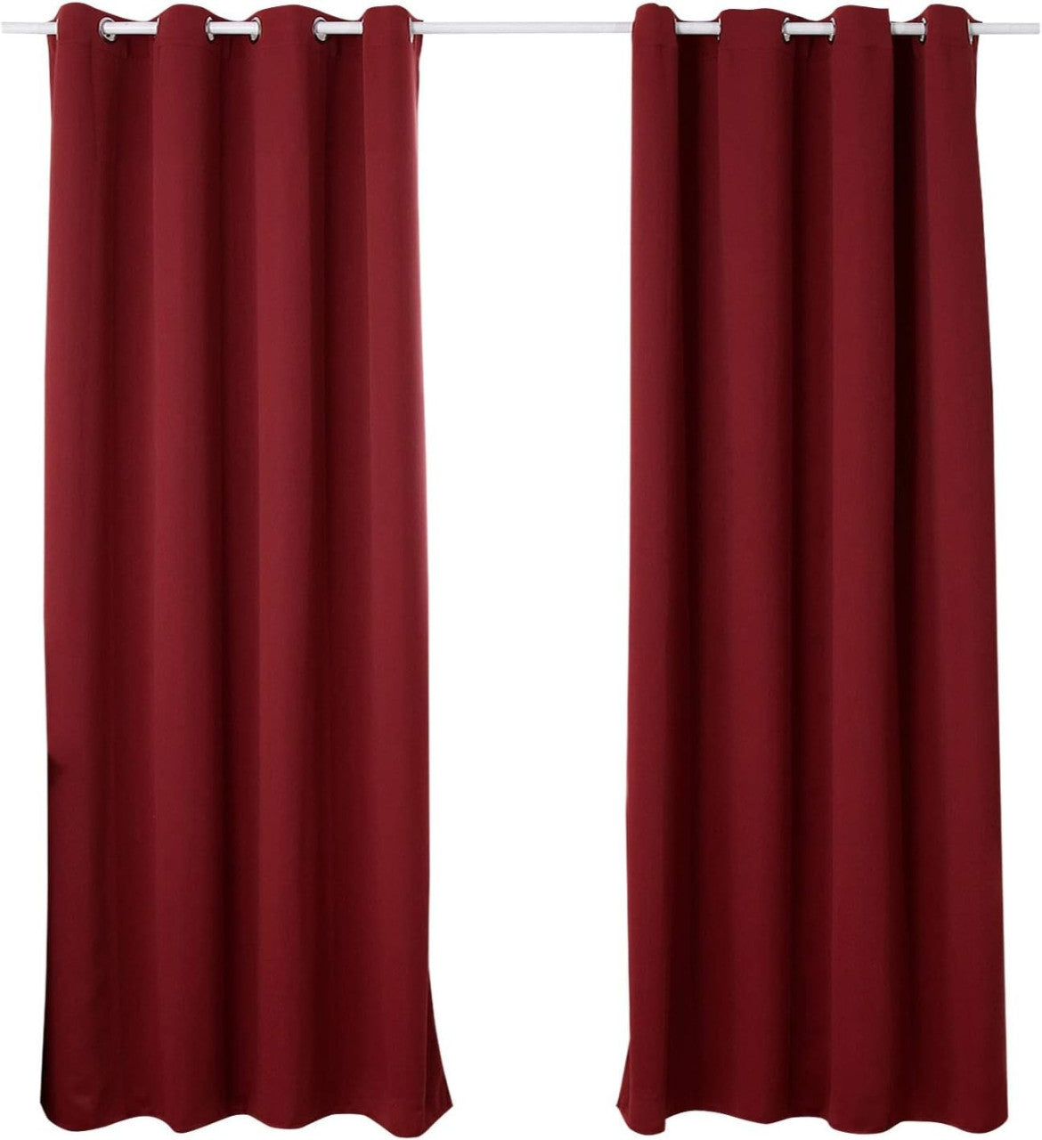 24goodz Heat-insulating Blackout Curtains - Elegant Design - Energy Saving - 100% Polyester - For Home or Office - Bordeaux 135x225 cm - bd