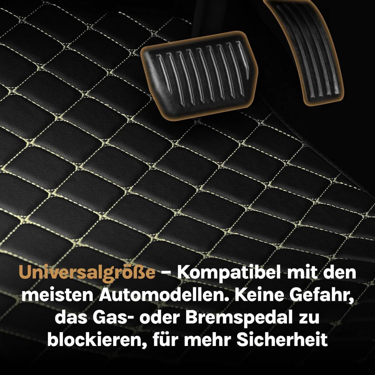 24goodz Universal Car Floor Mats Set - Durable All-Weather Protection - Synthetic Leather - For All Vehicles - Black + White