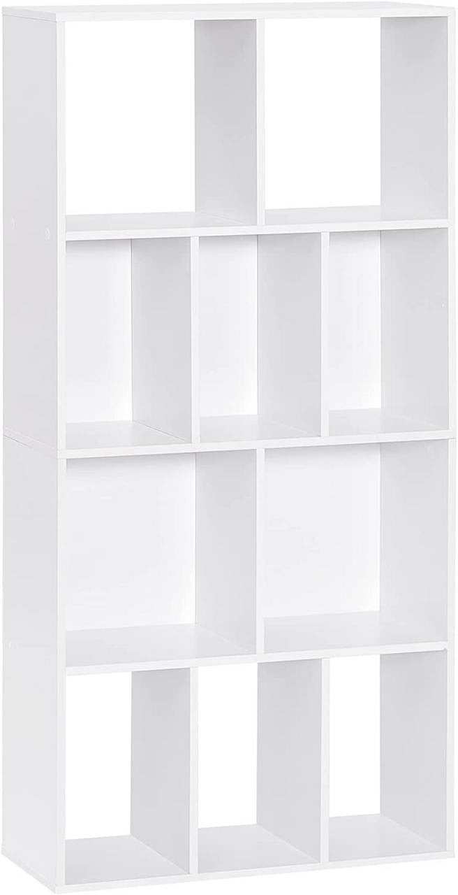 24goodz Bookcase with 4 Levels - Ample Storage Space - E1 Wood Material - For Home & Office - White - ws
