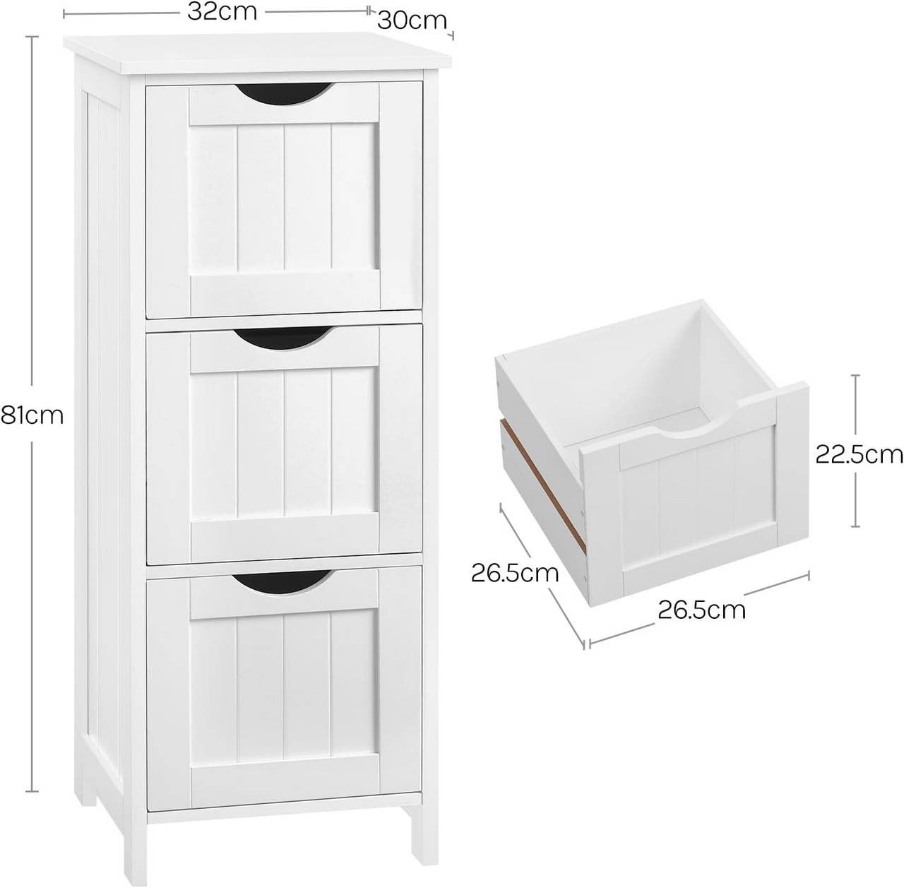 24goodz Bathroom Cabinet - Ample Storage Space - Compact Design - MDF - For Every Home - White