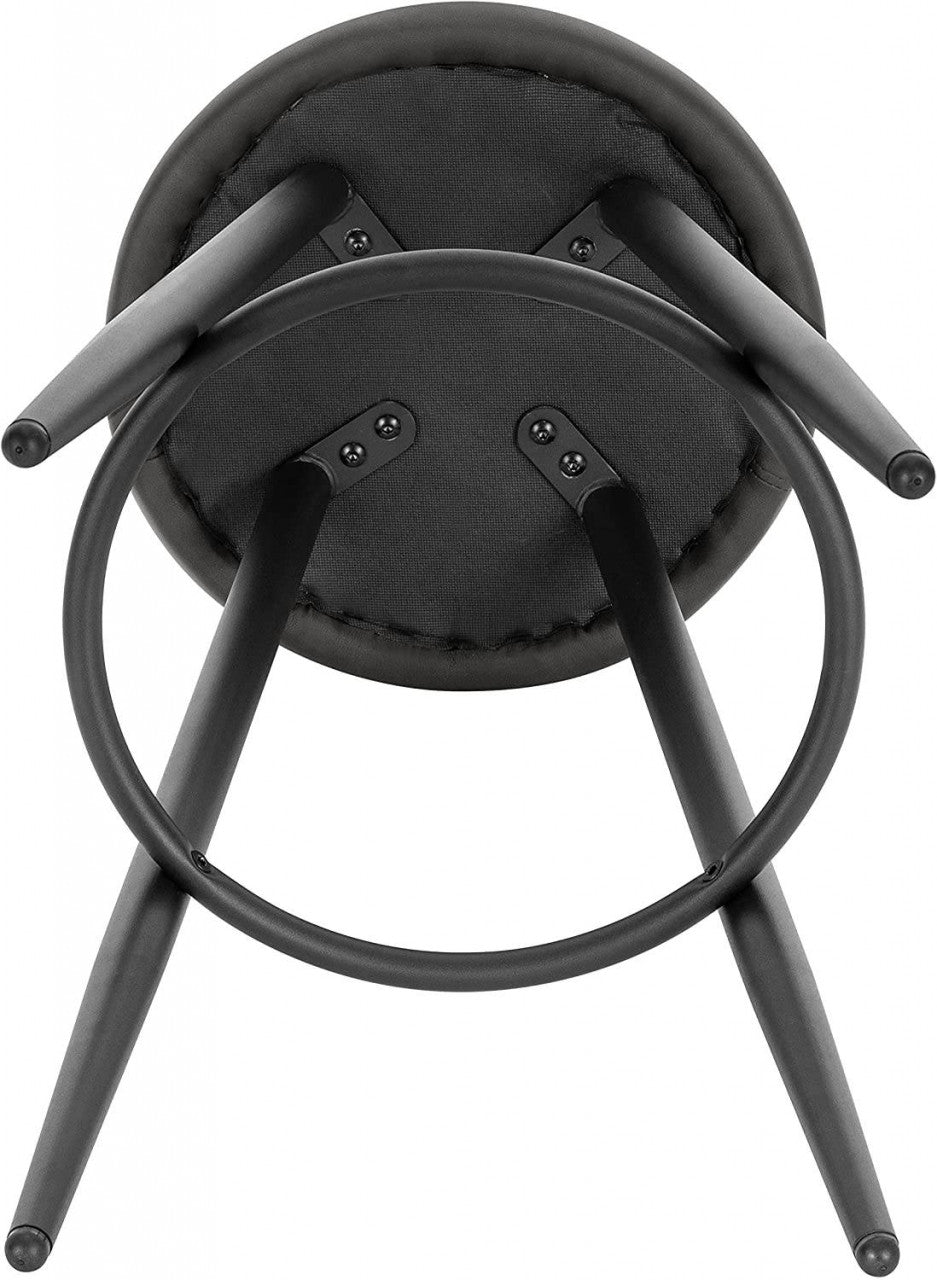 24goodz Bar Stool - Stable and Robust Design - High Comfort - Wood and Faux Leather - For Modern and Classic Interiors - Anthracite