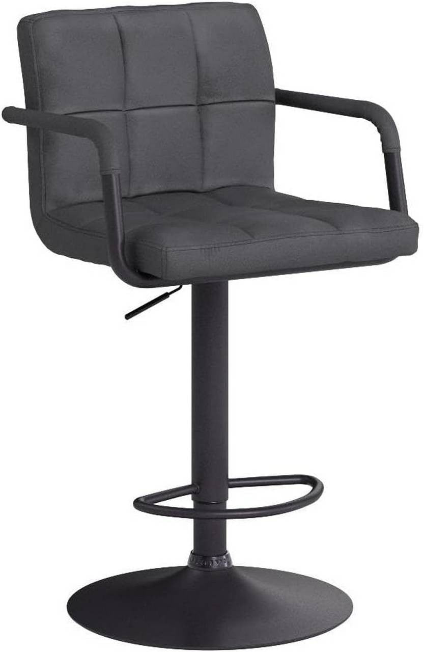 24goodz Velvet Bar Stools Set of 2 - Ergonomic Design - Durable Metal Frame - Velvet - For Home and Bistro Use - Dark Grey - dgr