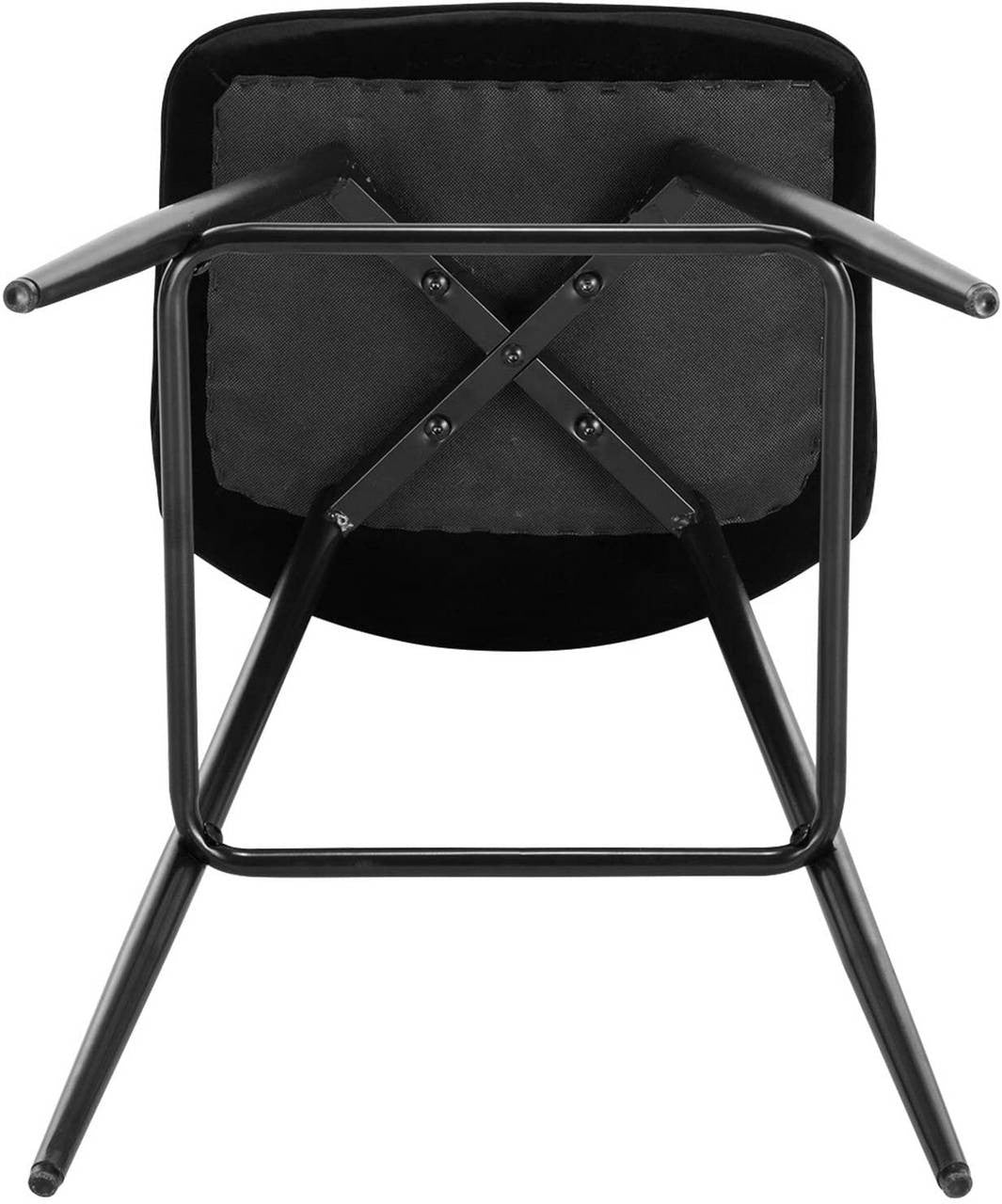 24goodz Velvet Bar Stool Set of 2 - Comfortable & Ergonomic - Sturdy & Robust - Velvet + Metal - Black - sz