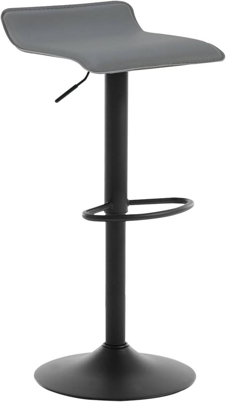 24goodz Adjustable Bar Stool - Ergonomic Comfort - Durable Metal Frame - Faux Leather - For Home & Office - Black/Grey
