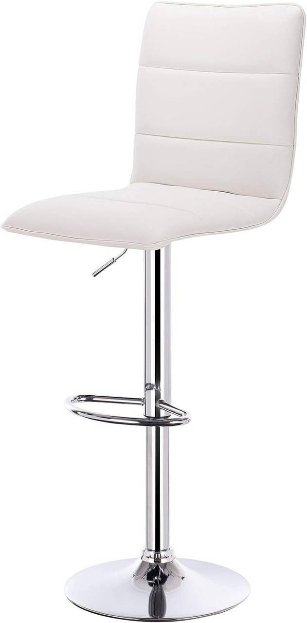 24goodz Bar Stool - Comfortable and Ergonomic - Durable and Multifunctional - Faux Leather - For Home and Commercial Use - White - ws