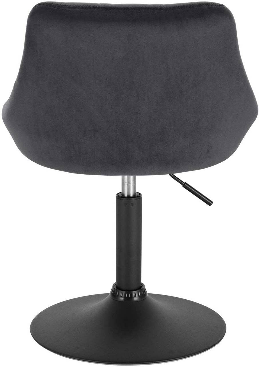 24goodz Velvet Bar Stool with Backrest - Ergonomic Comfort - Sturdy Metal Frame - 120 kg - Dark Grey - dgr