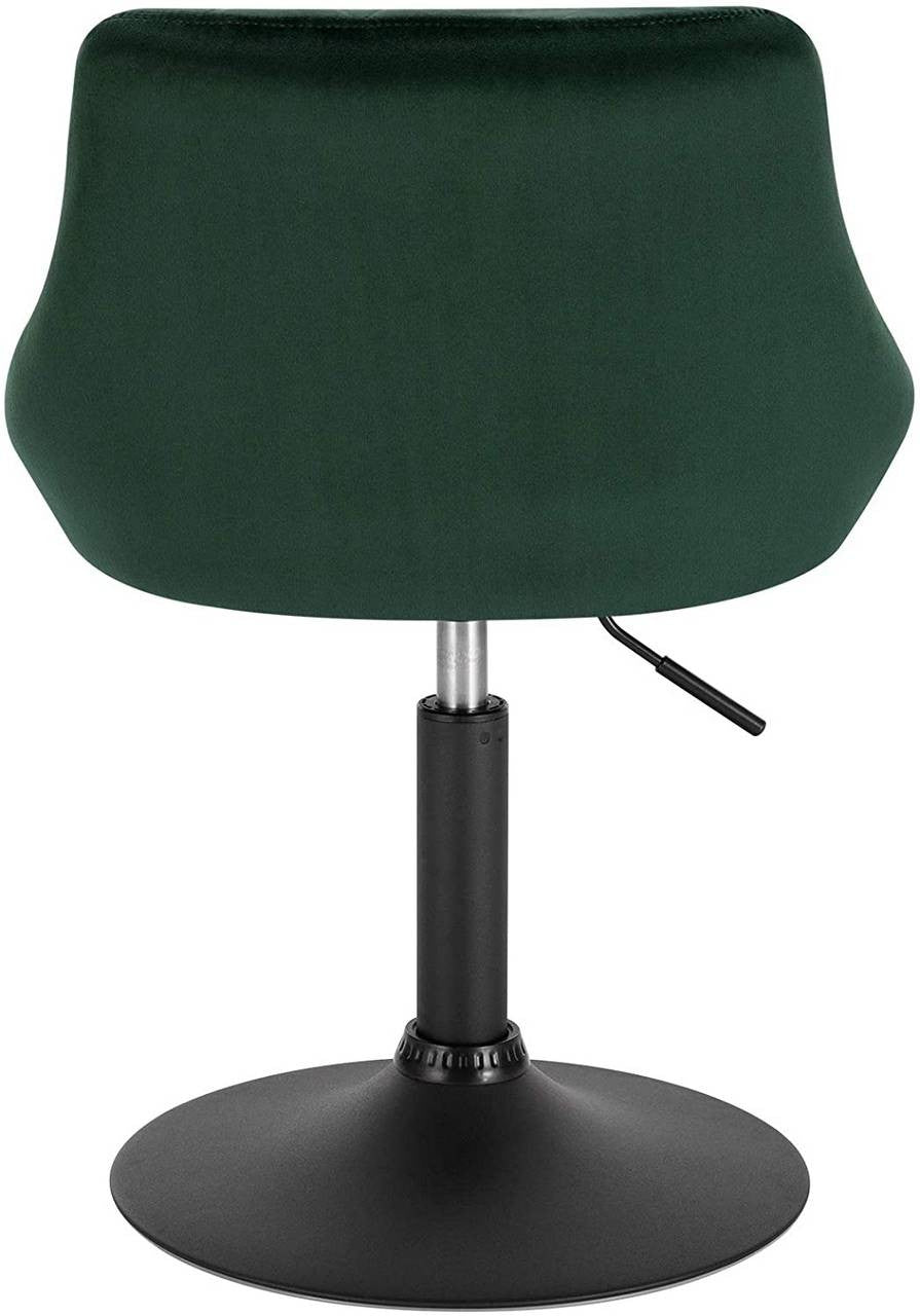 24goodz Bar Stool Set - Comfortable and Ergonomic Design - Adjustable Height - Velvet and Metal - Dark Green - dgn