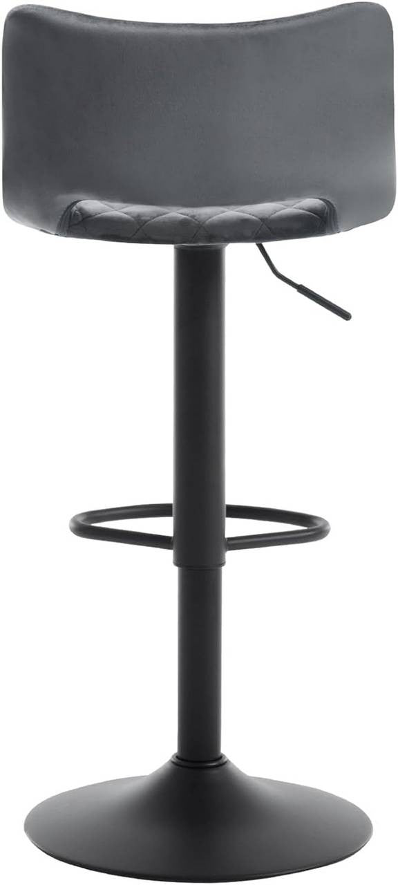 24goodz Set of 2 Adjustable Bar Stools - Ergonomic Design - Durable Metal Base - Velvet - For Home Bars and Kitchens - Dark Grey