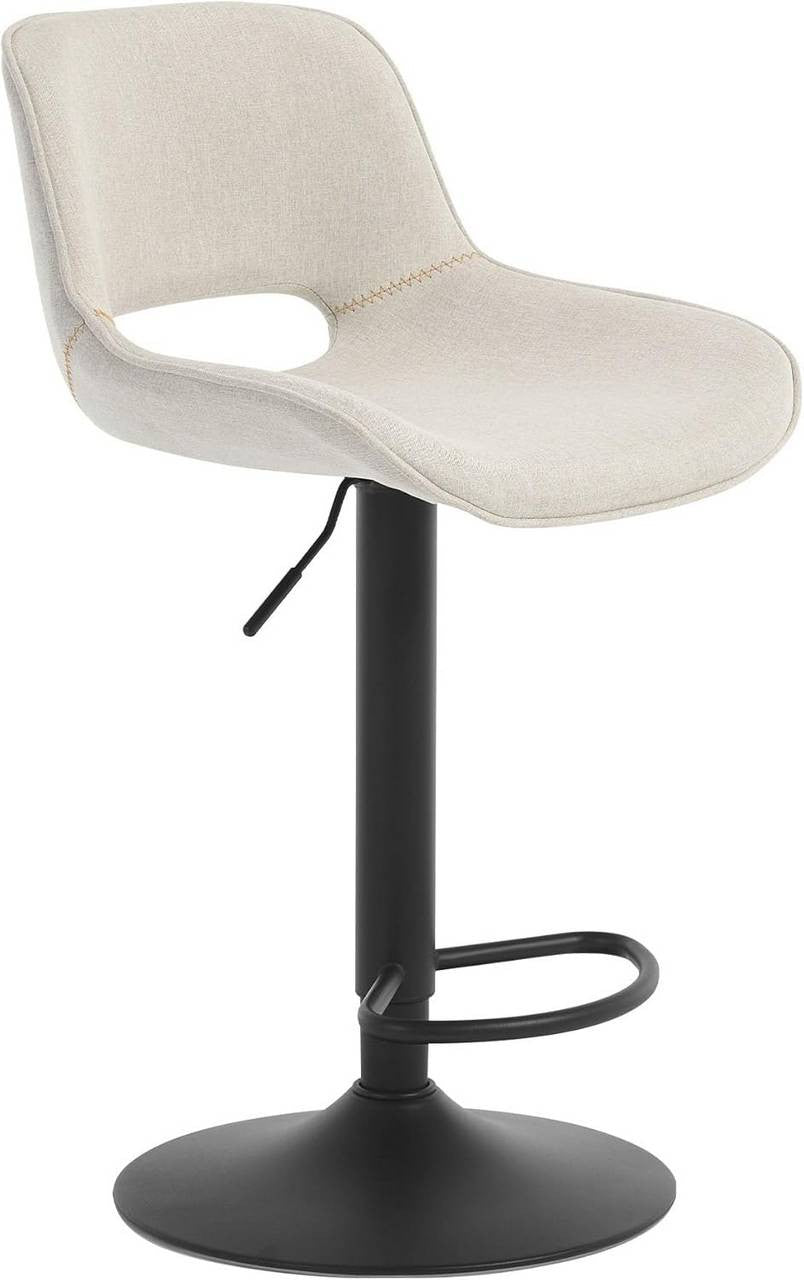 24goodz Adjustable Bar Stool - Ergonomic Design - Sturdy & Stable - Linen - For Home & Kitchen - Beige/Blue/Grey