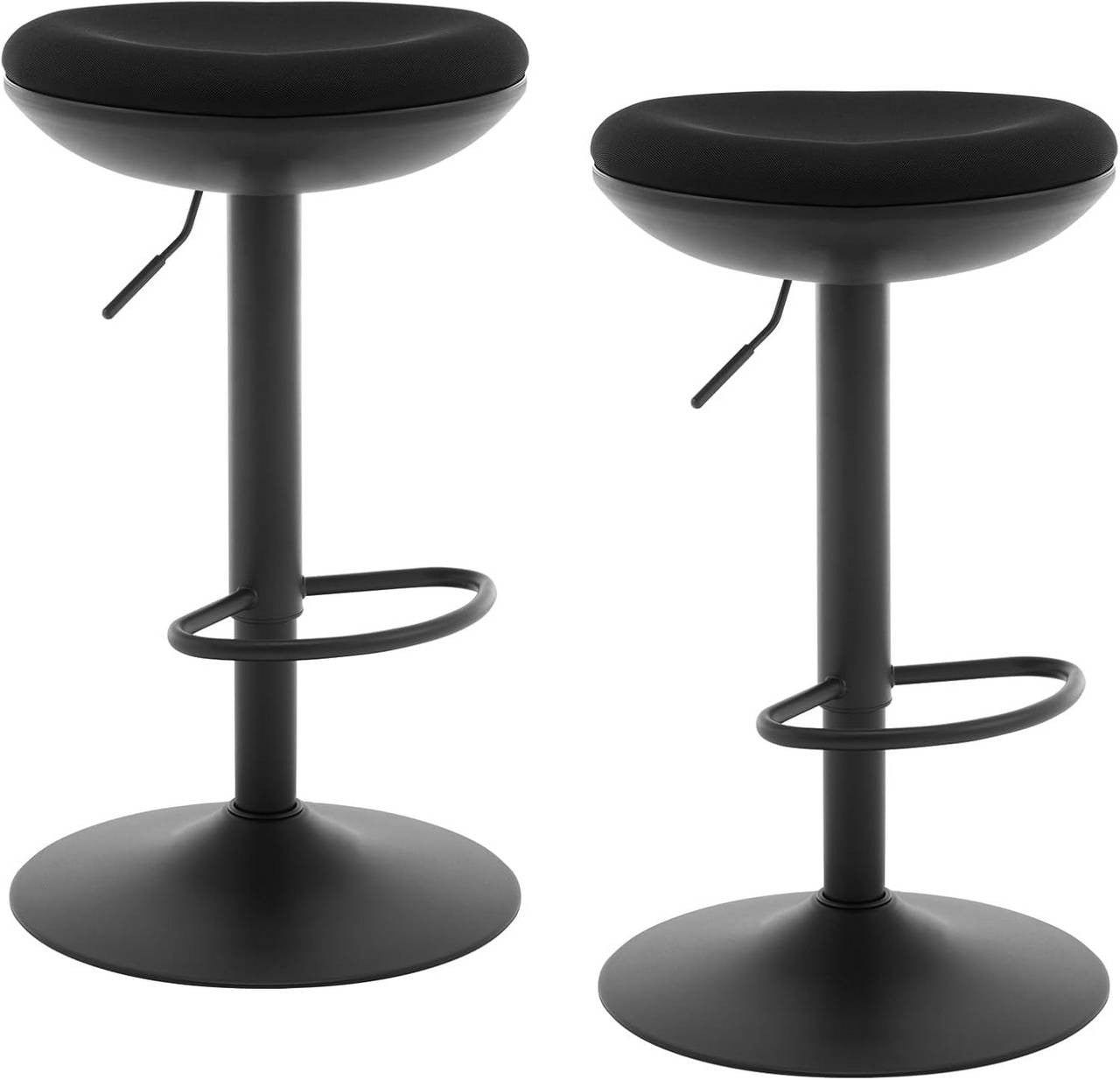 24goodz Adjustable Swivel Bar Stool - Comfortable and Breathable - Durable Metal Frame - Black - For Home and Commercial Use