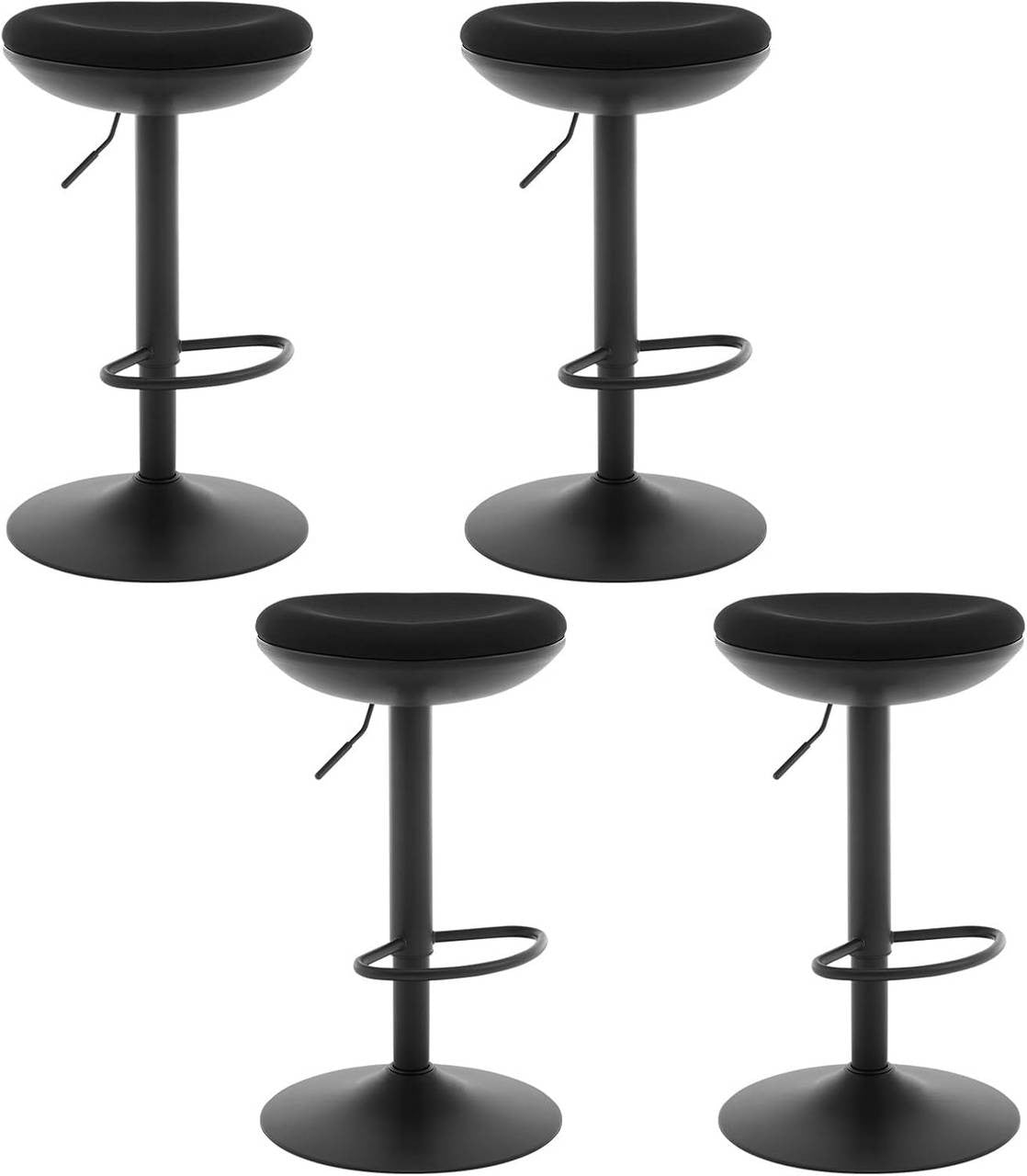24goodz Adjustable Swivel Bar Stool - Comfortable & Breathable - Metal Frame - For Home & Dining - Black