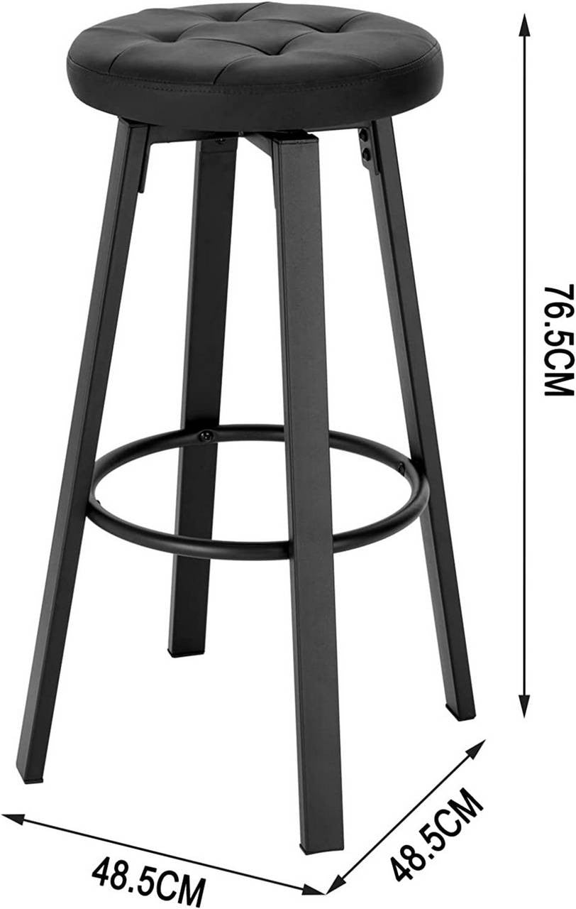 24goodz Rotating Bar Stool with Soft Faux Leather Seat - Durable and Stylish - Metal and Faux Leather - For Home Bars - Brown/Anthracite