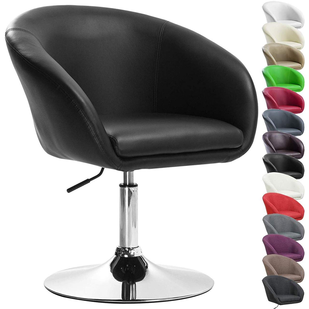 24goodz Bar Stool - Comfortable Seating - Ergonomic Design - Faux Leather - Black - sz