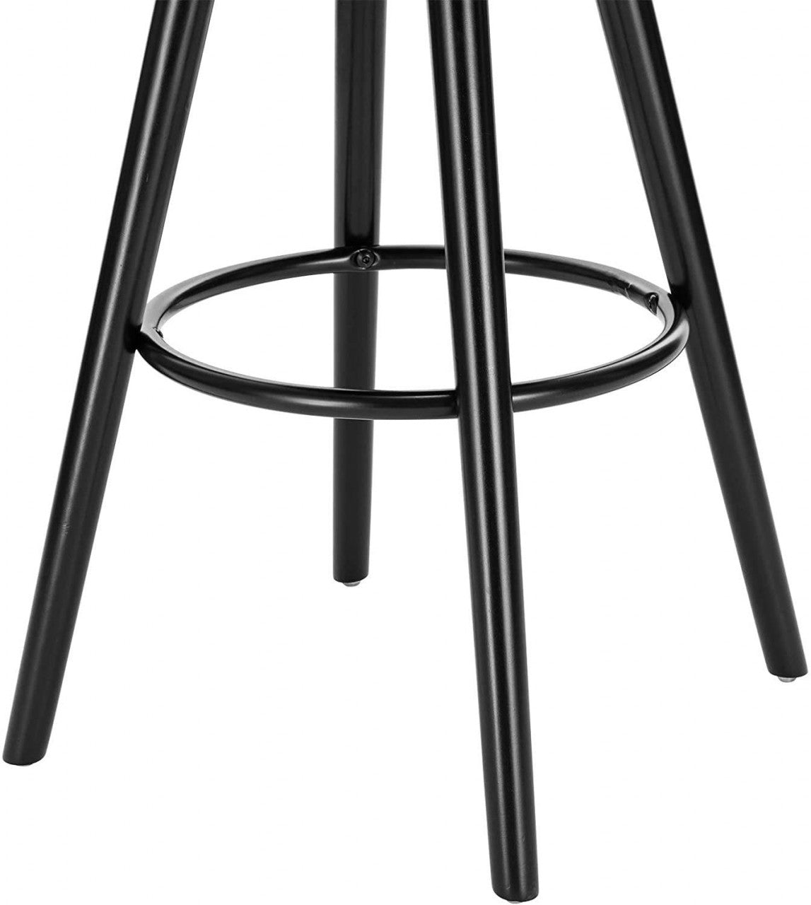 24goodz Bar Stool with Backrest and Footrest - Ergonomic Comfort - Solid Wood Frame - Dark Brown - dbr