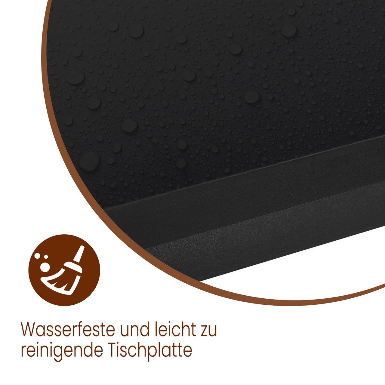 24goodz Bistro Table - Ergonomic Height for Comfort - Durable Metal Frame - MDF - For Home and Commercial Use - Light Oak/White/Black - 140 x 100 x 40 cm - sz