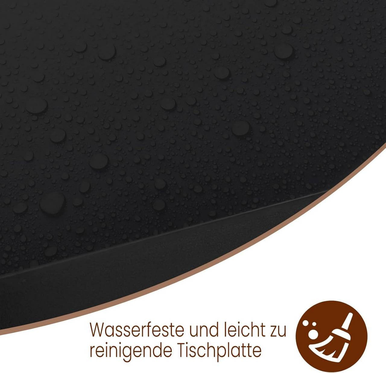 24goodz Bistro Table - Ergonomic Height for Comfort - Sturdy Metal Frame - MDF - For Home and Commercial Use - Light Oak/White/Black - 120 x 100 x 40 cm - sz