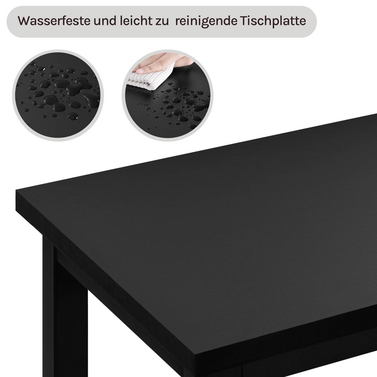 24goodz Bartafel - Ergonomically Designed Height - Sturdy Metal Frame - MDF - For Home and Commercial Use - Black