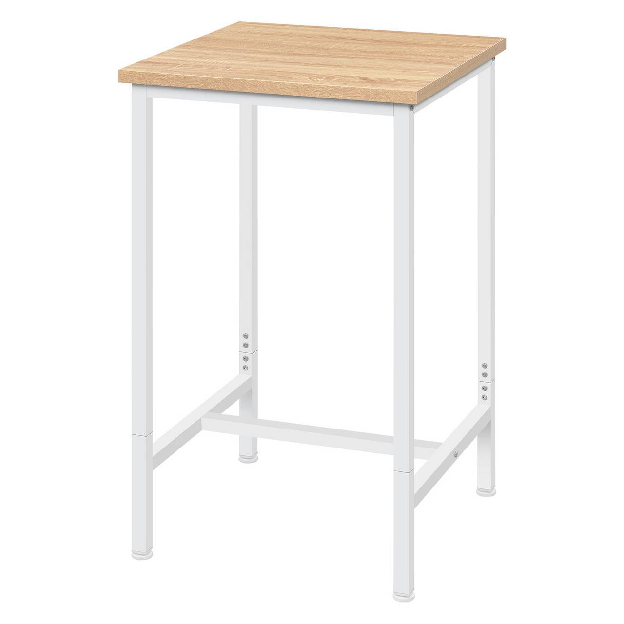 24goodz Bistro Table - Robust and Durable Design - Space-Saving - MDF and Metal - Light Oak - 60 x 100 cm - hei