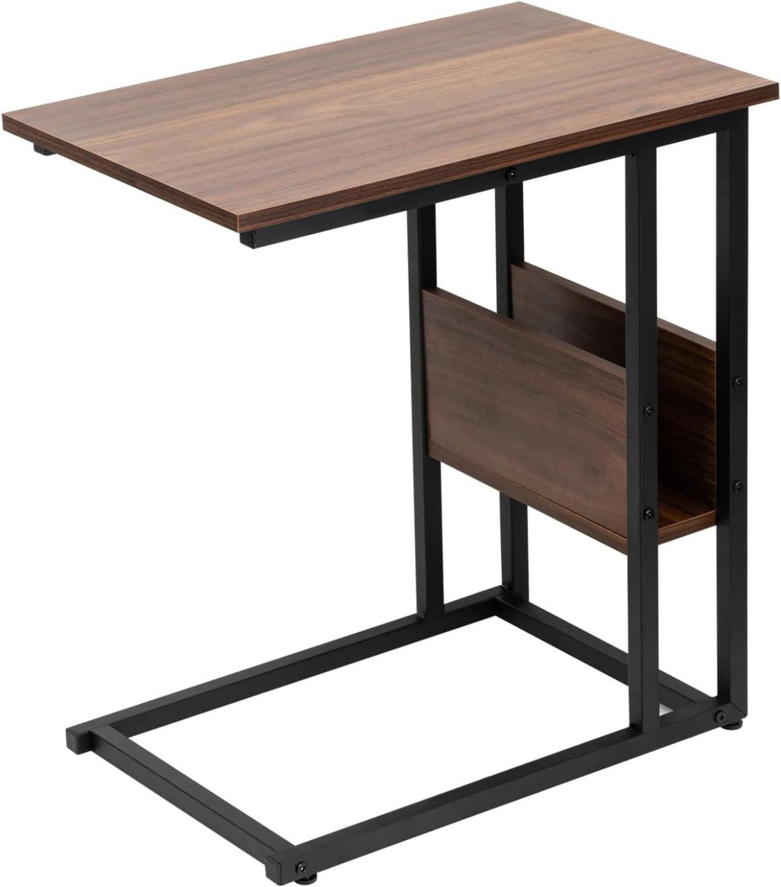 24goodz Side Table - Stable and Durable Design - E1-Class Wood and Metal - For Living Room or Bedroom - Dark Beech 55x36x59.5cm - dc