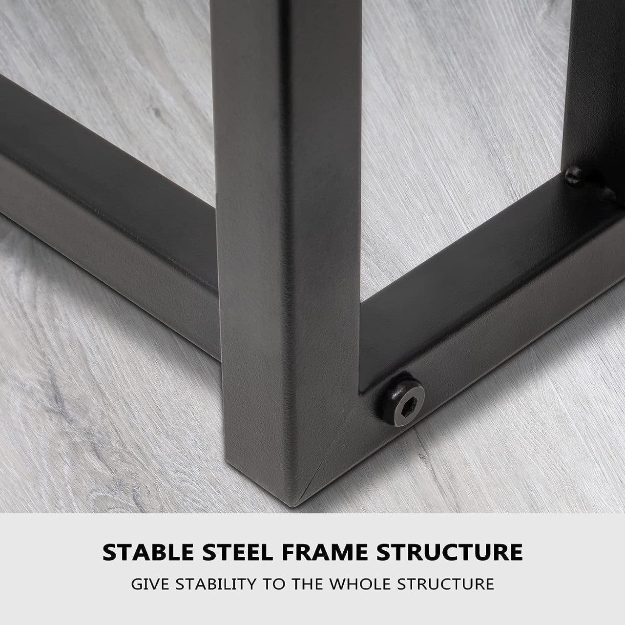 24goodz Side Table - Stable and Durable Design - E1-Class Wood and Metal - For Living Room and Bedroom - Light Oak - hei