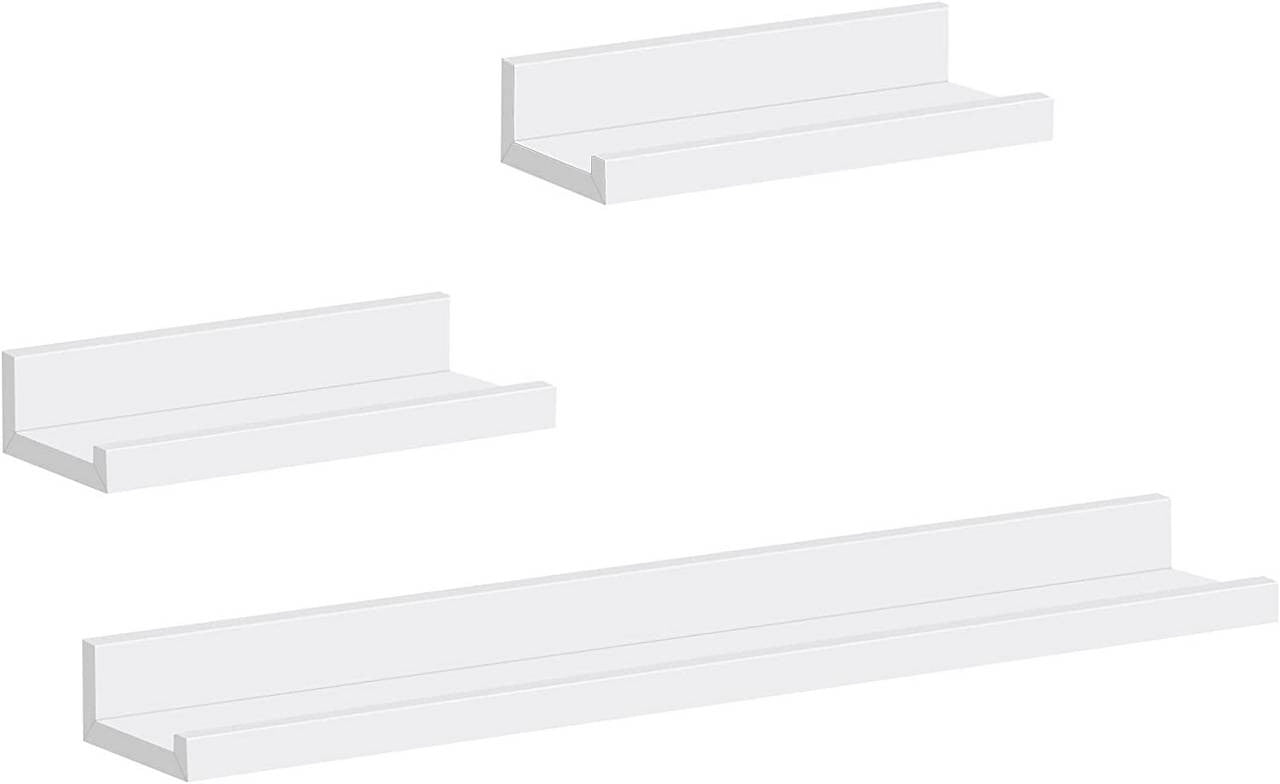 24goodz Photo Rail Set of 3 - Stylish Storage & Decoration - MDF - For Home Lovers - White - ws