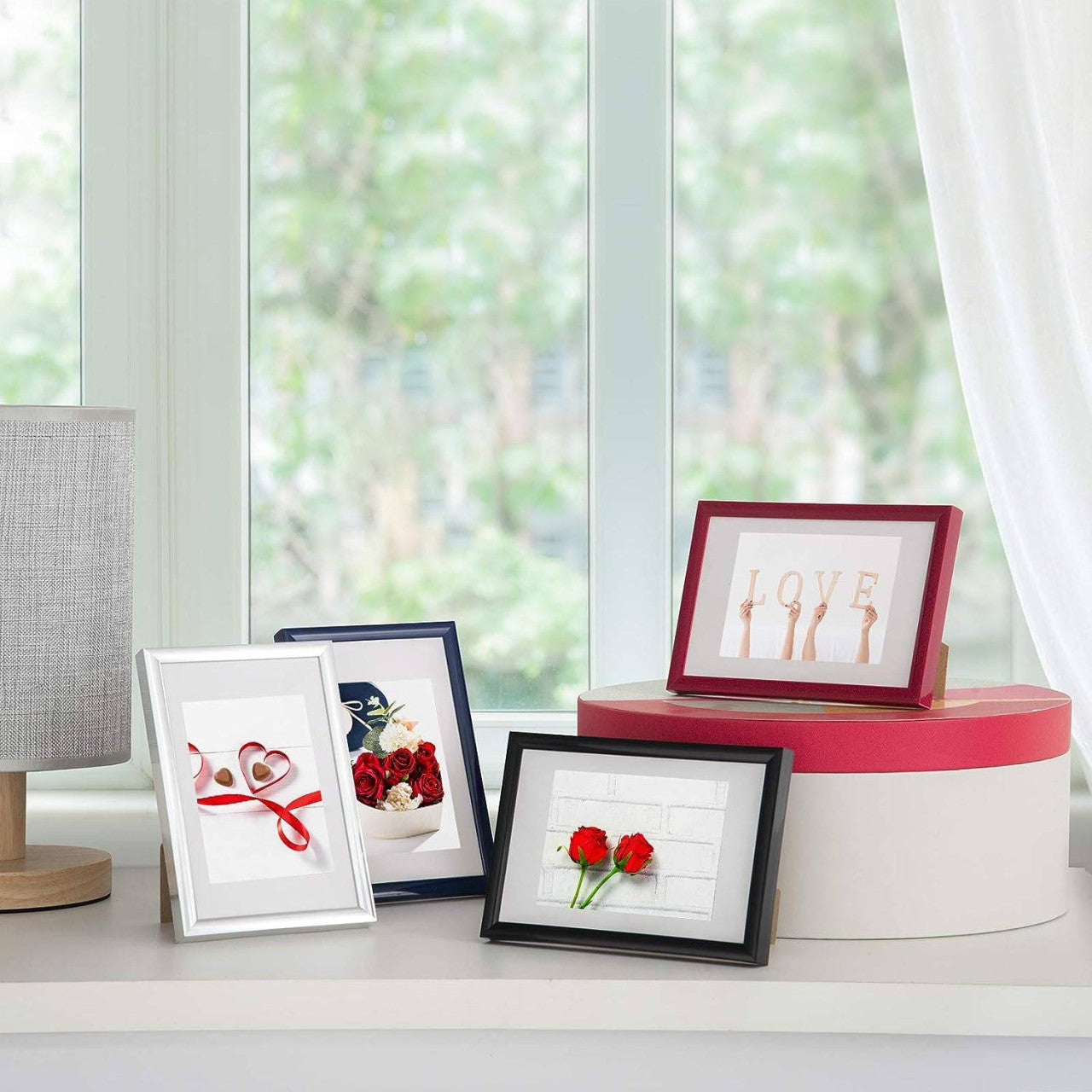 24goodz Photo Frame Set of 3 - Durable and Stylish - Plastic and Glass - For Home Decor - White 50x70cm - ws