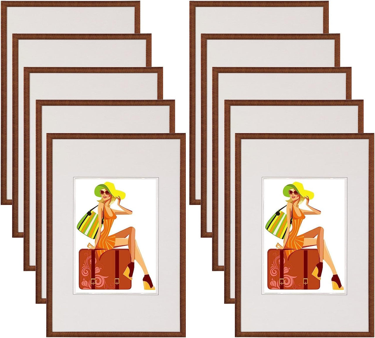 24goodz Photo Frame Gallery with Mat - Versatile for Various Sizes - Durable Plastic - For Home Decor - Bronze - bz