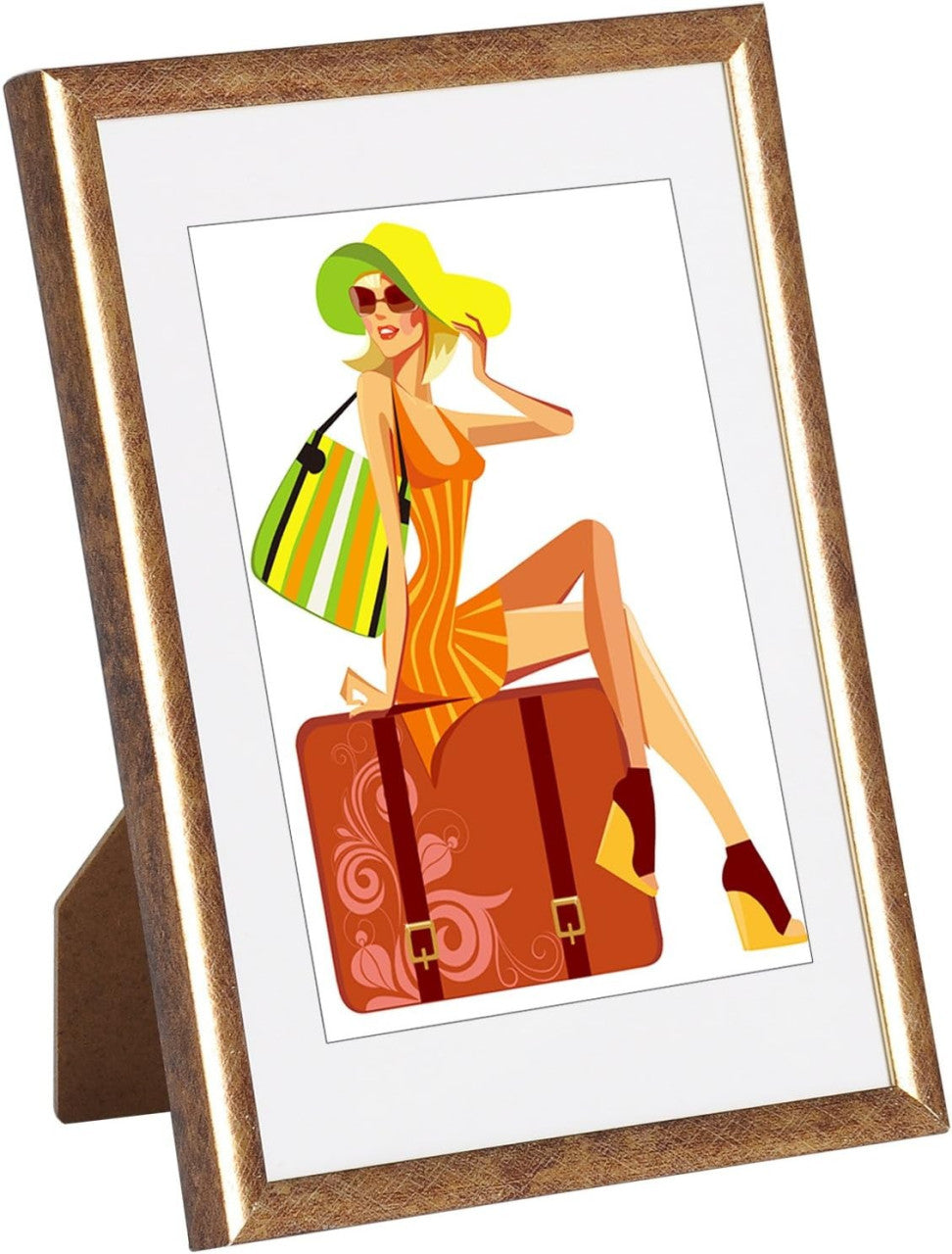 24goodz Photo Frame Gallery with Mat - Versatile for Various Sizes - Durable Plastic - For Home Decor - Bronze - bz