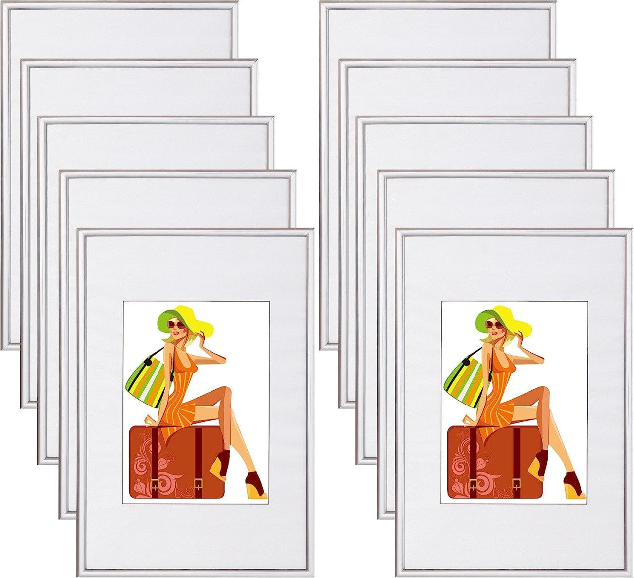 24goodz Photo Frame Gallery Set - Versatile for Multiple Sizes - Durable Plastic - For Everyone - Bronze - sb