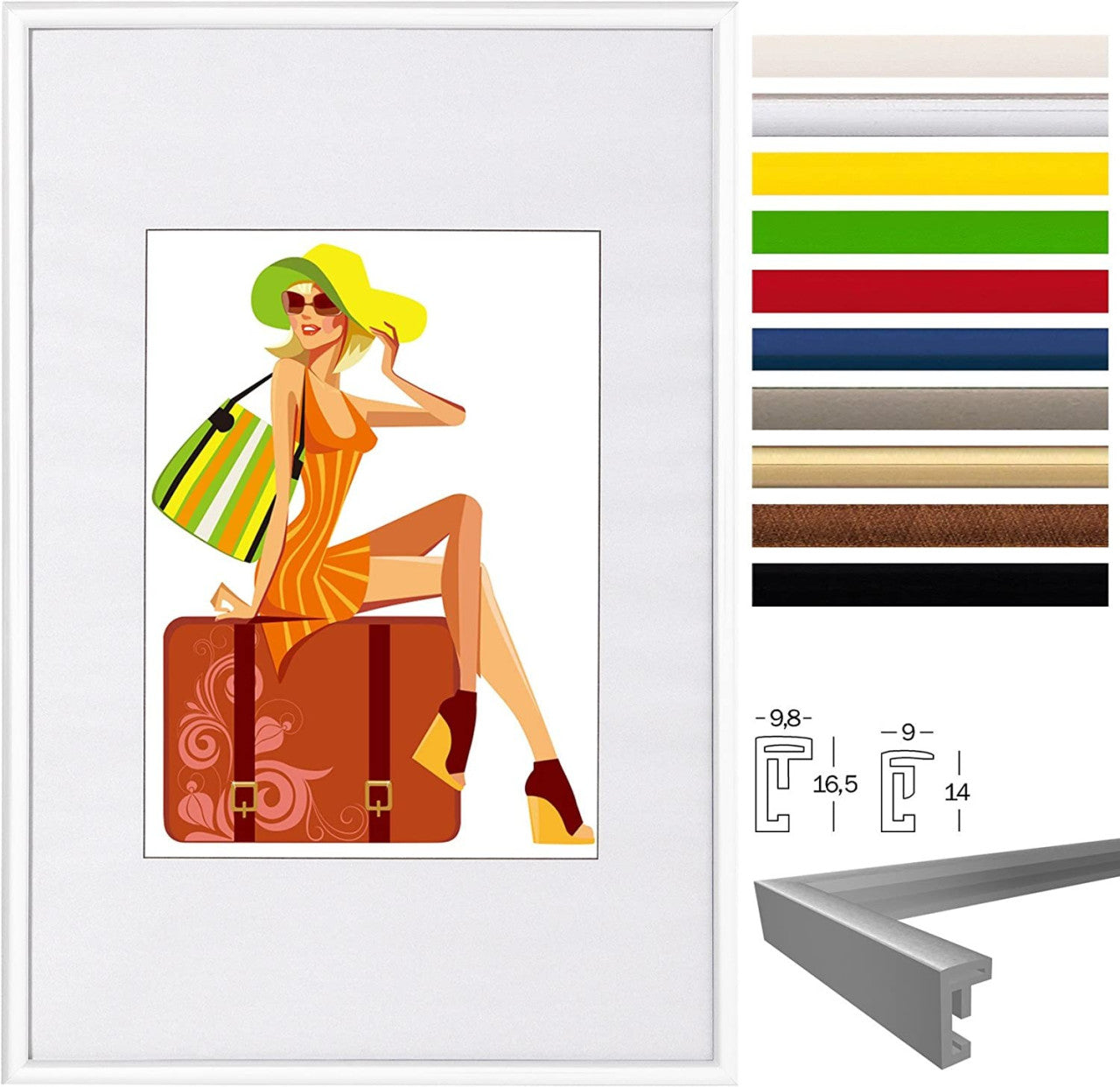 24goodz Photo Frame Gallery Set - Versatile for Various Sizes - Durable Plastic with Real Glass - For Home Decor - Bronze - ws
