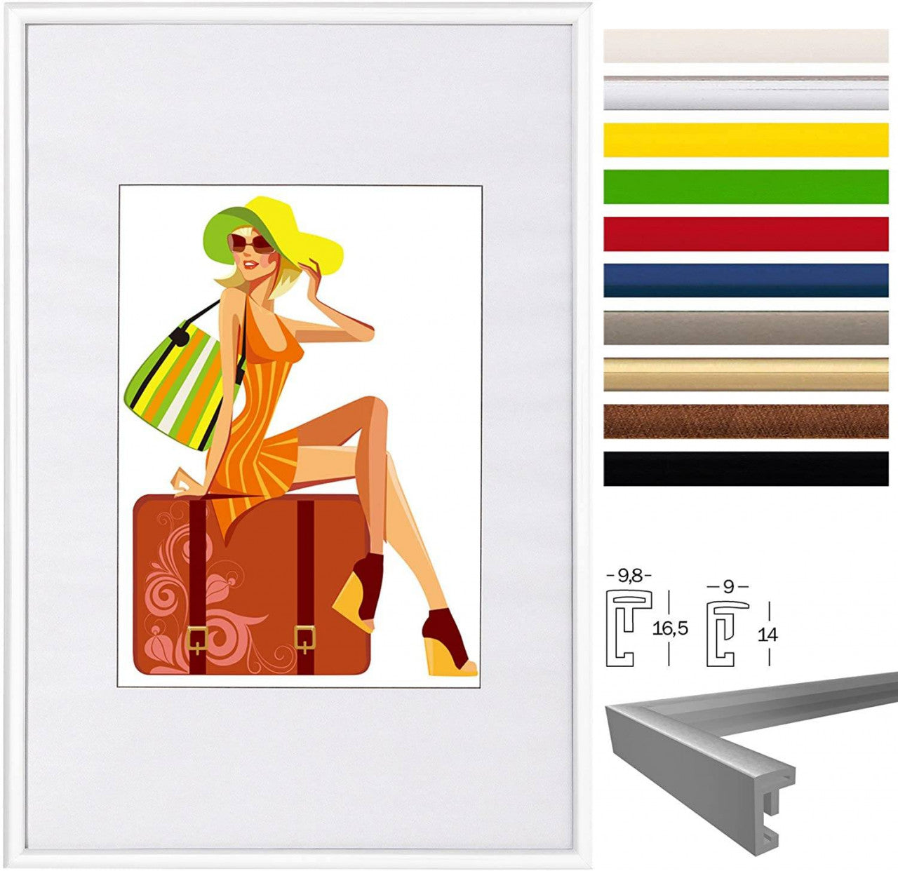 24goodz Photo Frame - Versatile for Various Sizes - Durable Plastic - For Everyone - White 20x30cm - ws