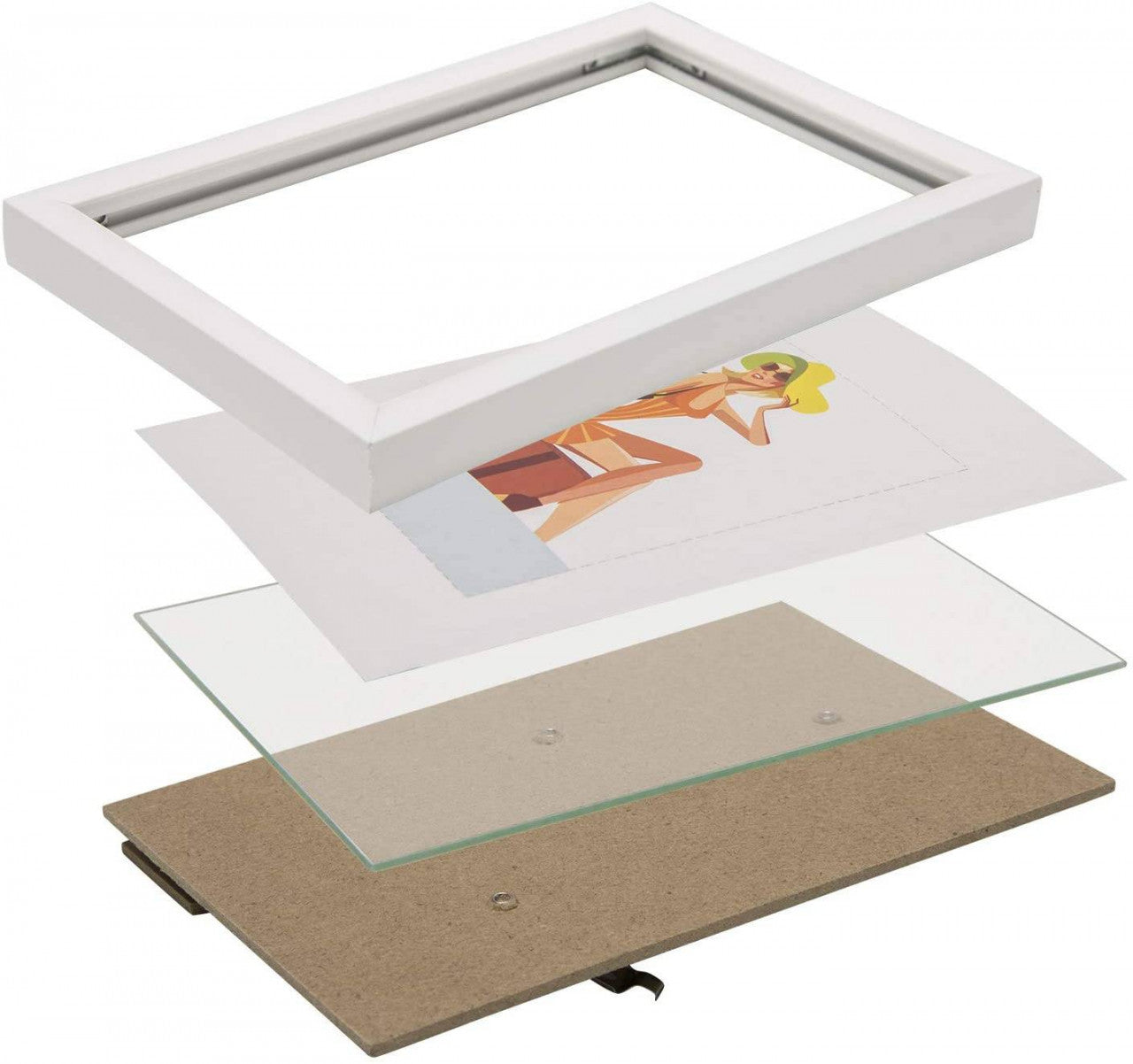 24goodz Photo Frame - Versatile for Various Sizes - Durable Plastic - For Everyone - Black/Silver - sb