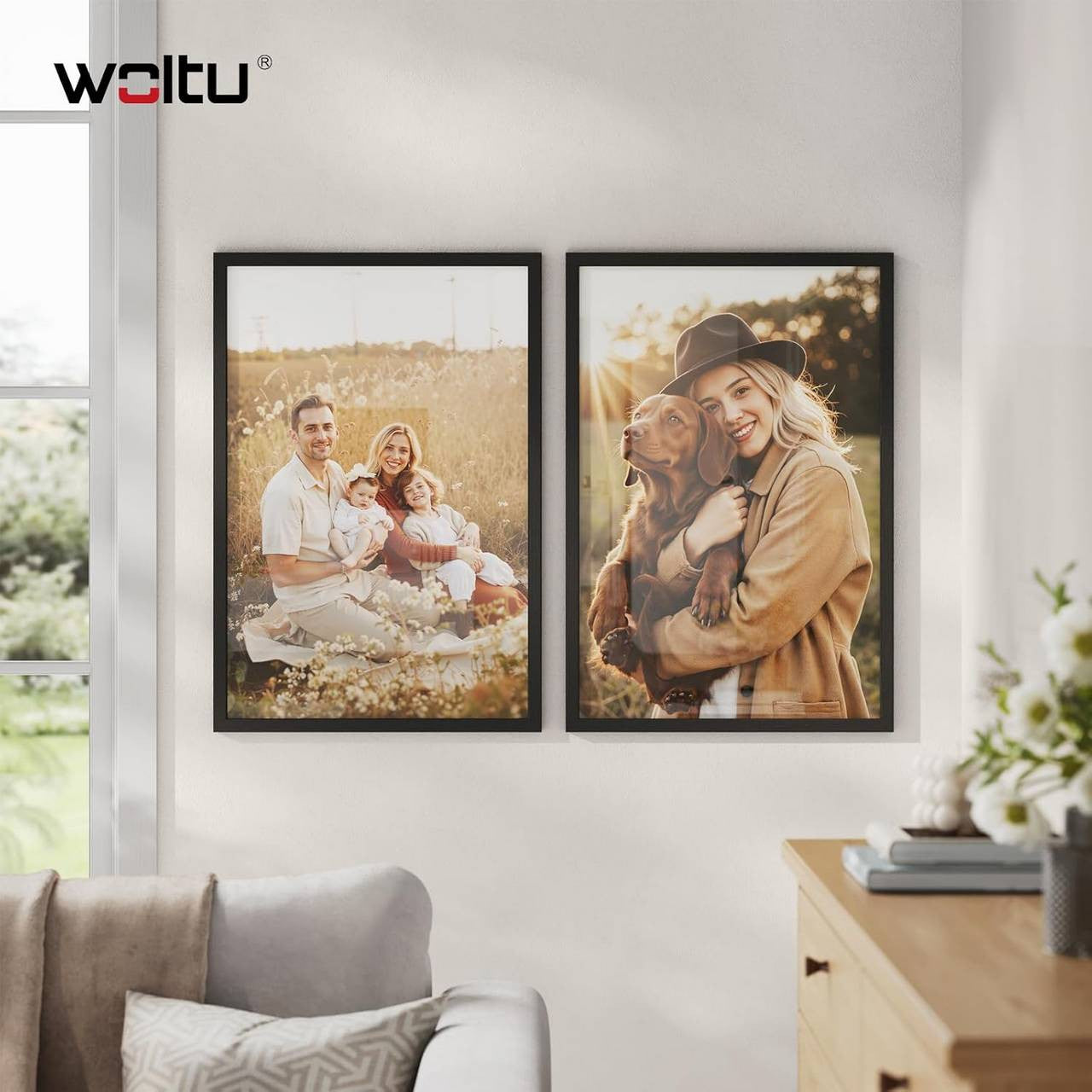 24goodz Wooden Photo Frame with Paper Mat - Eco-Friendly MDF - Sturdy Design - Black - 29.7x42 cm (A3)