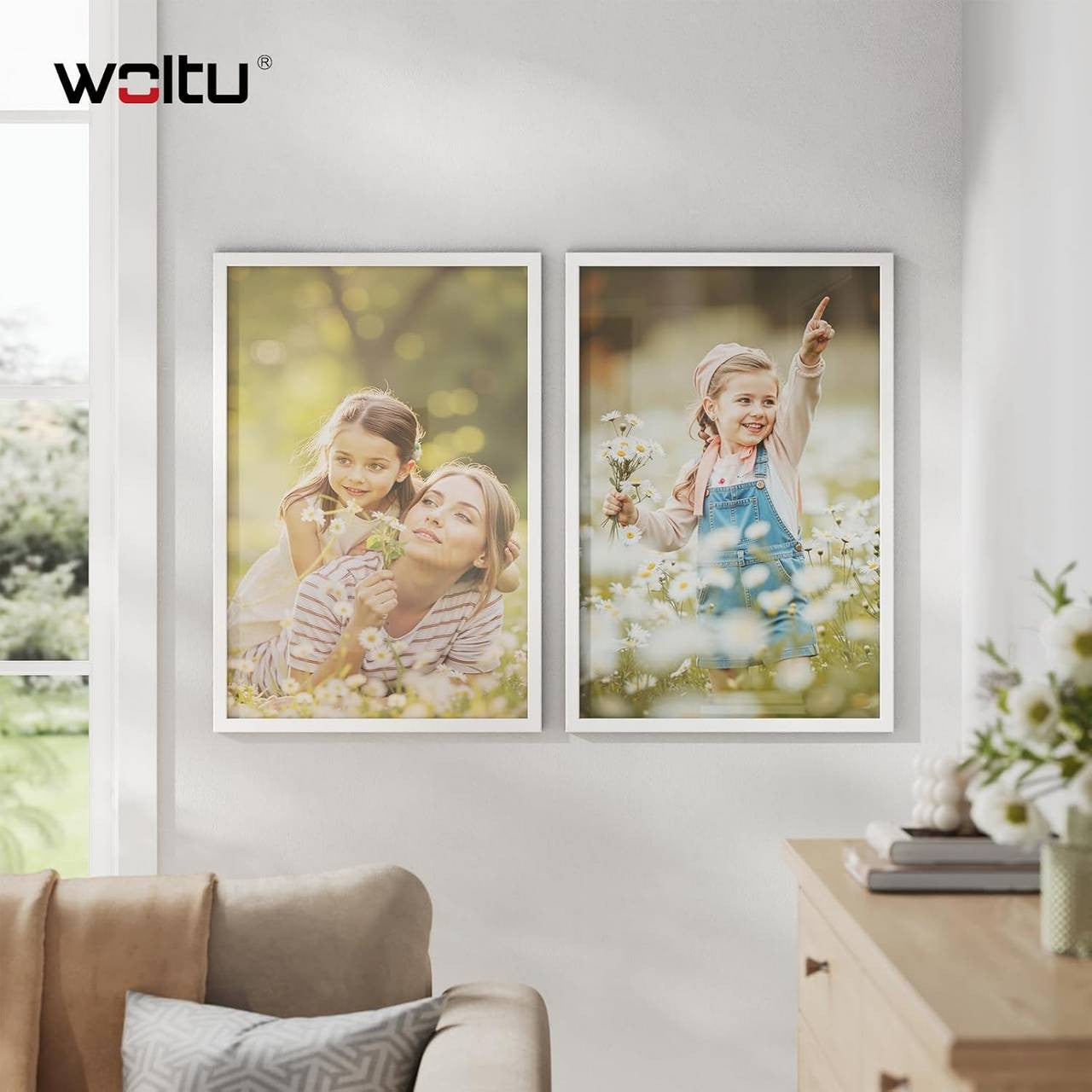 24goodz Set of 3 Photo Frames - Durable MDF Construction - Versatile Display Options - MDF - For Everyone - White