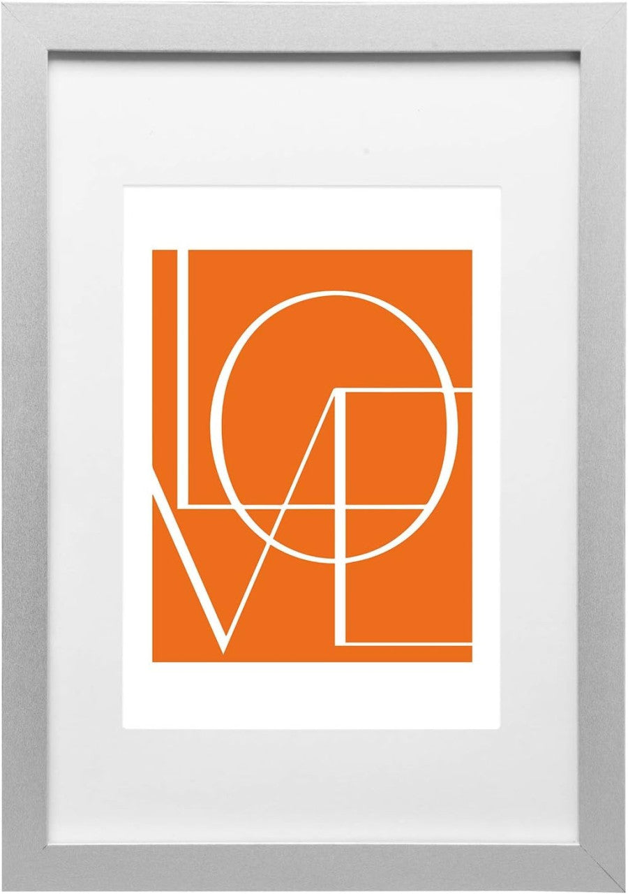 24goodz Wooden Photo Frame with Paper Passe-Partout - Eco-Friendly MDF - Versatile for A4 Size - Silver - sb