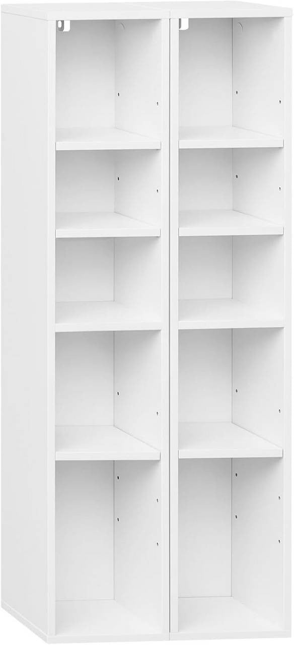 24goodz Cube Shelf Set of 2 - Spacious Storage Solution - Durable MDF - For Home Organization - White/Light Oak