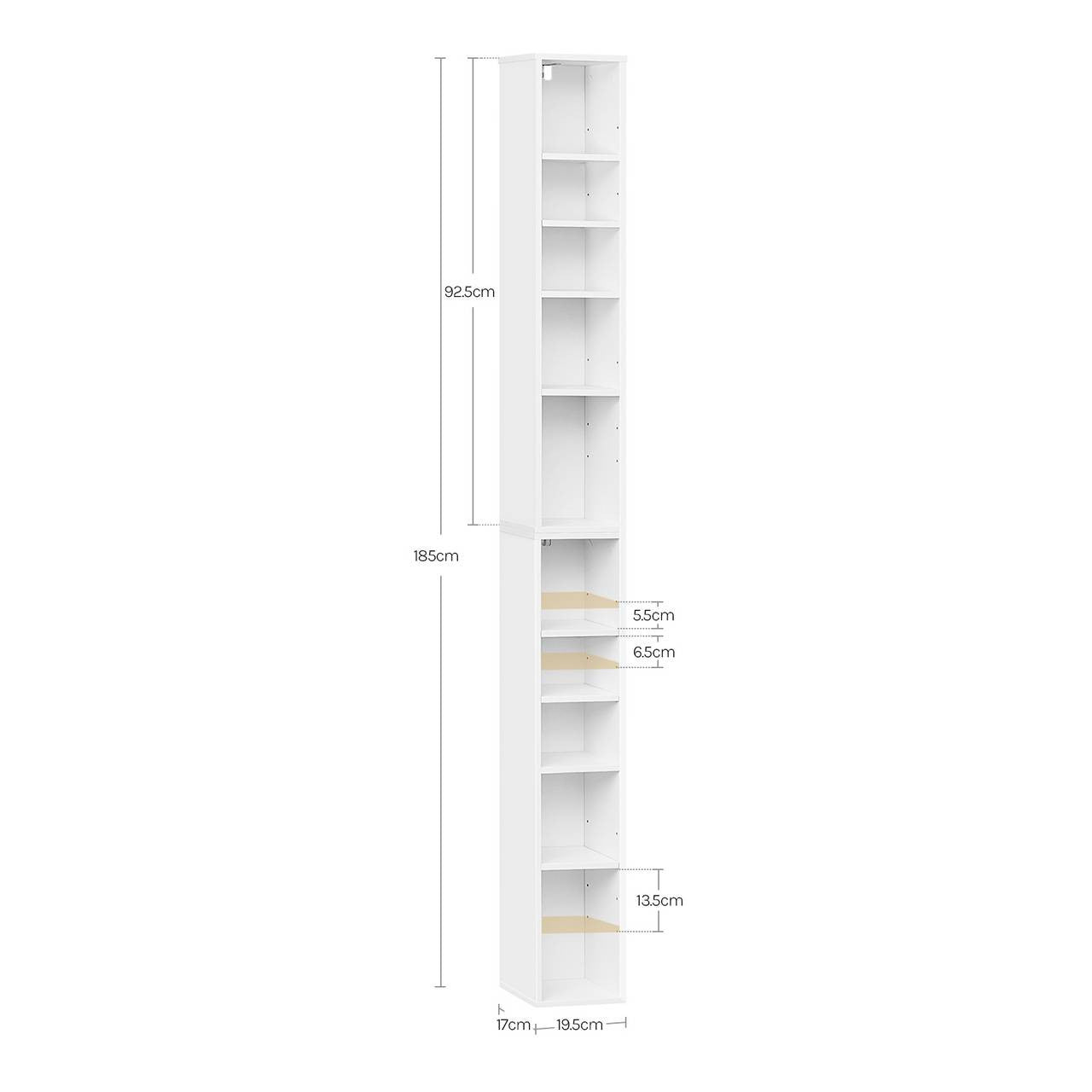 24goodz Cube Shelf Set of 2 - Spacious Storage Solution - Durable MDF - For Home Organization - White/Light Oak