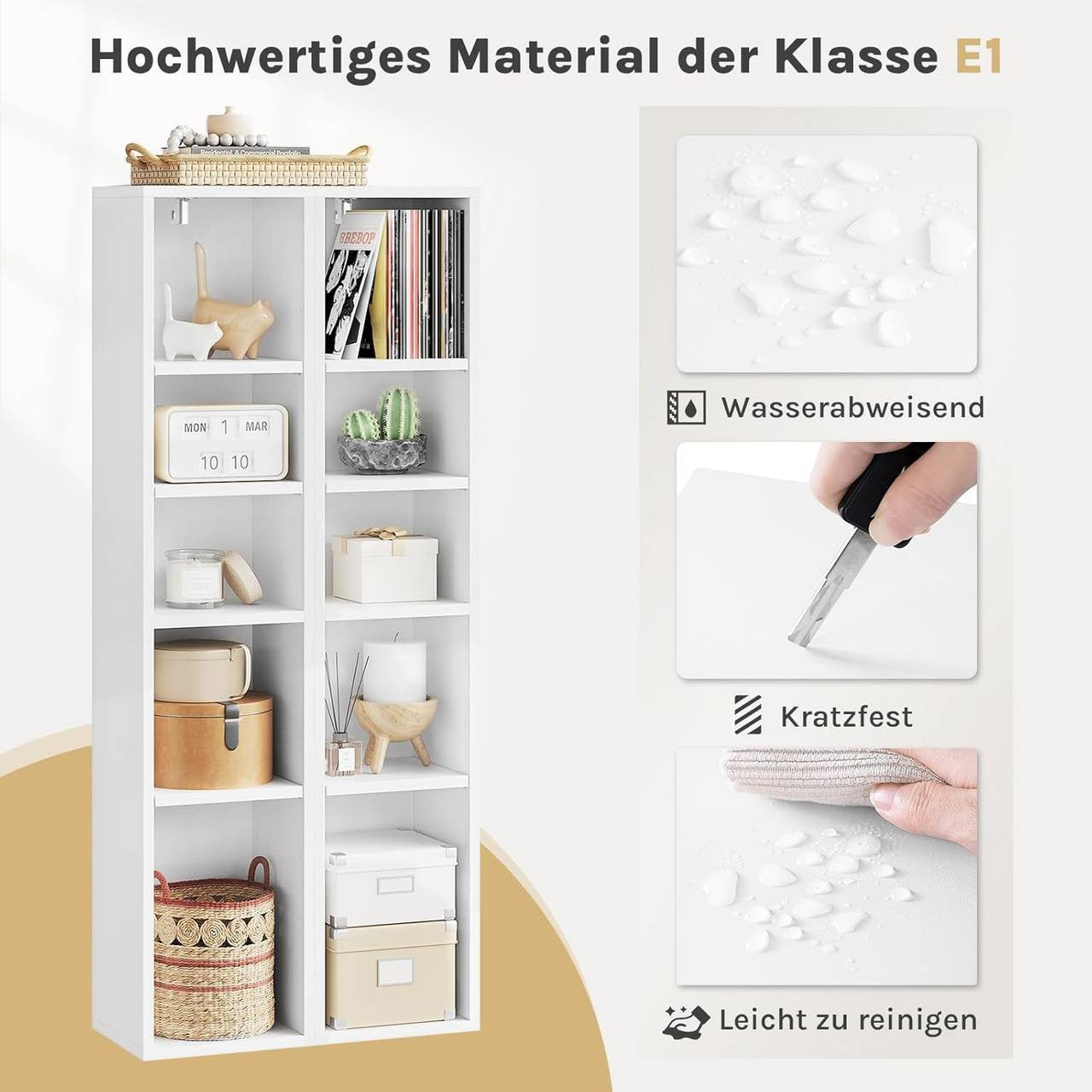 24goodz Cube Shelf Set of 2 - Spacious Storage Solution - Durable MDF - For Home Organization - White/Light Oak