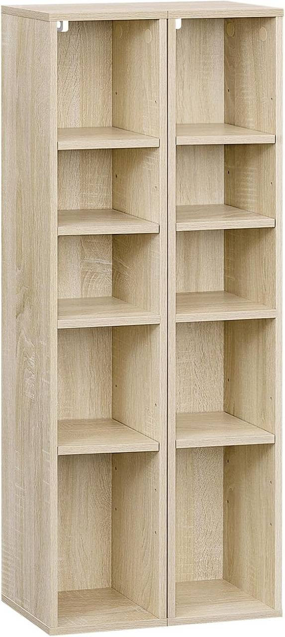 24goodz Cube Shelf Set of 2 - Ample Storage Space - Easy to Assemble - MDF - For Home Organization - Light Oak