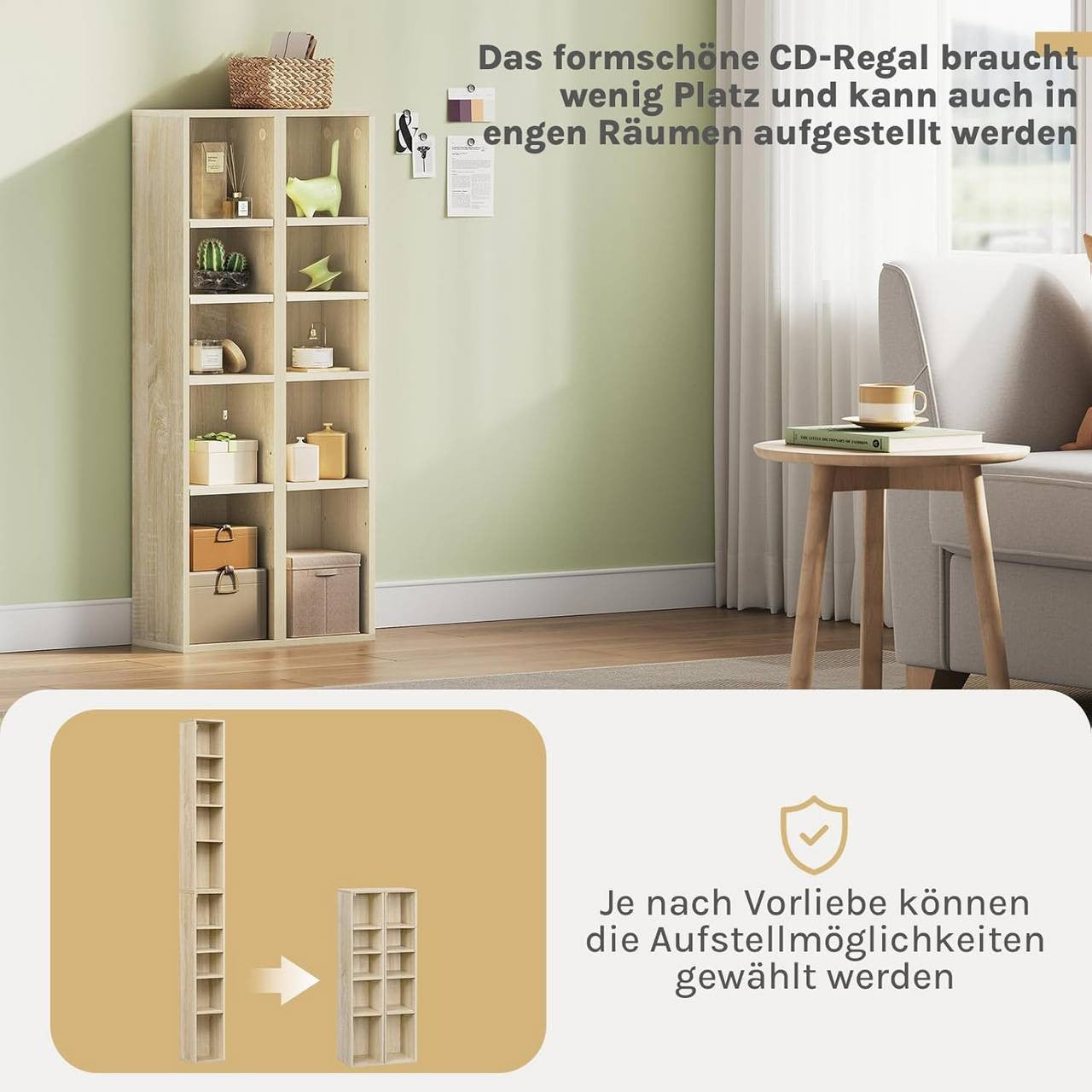 24goodz Cube Shelf Set of 2 - Ample Storage Space - Easy to Assemble - MDF - For Home Organization - Light Oak