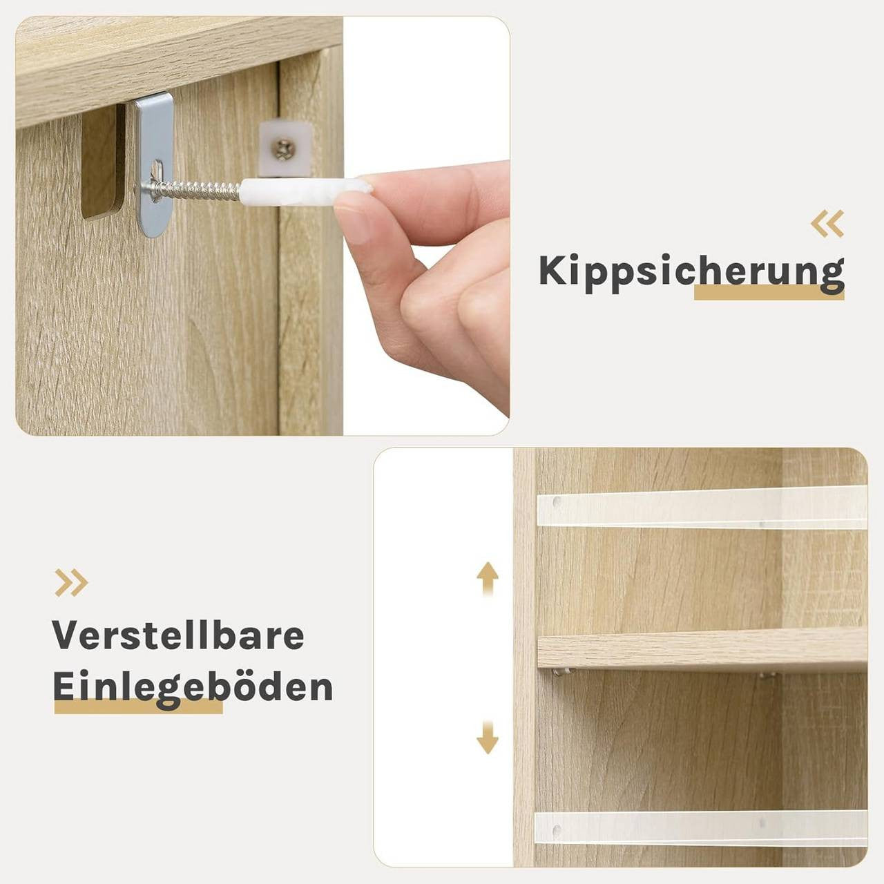24goodz Cube Shelf Set of 2 - Ample Storage Space - Easy to Assemble - MDF - For Home Organization - Light Oak