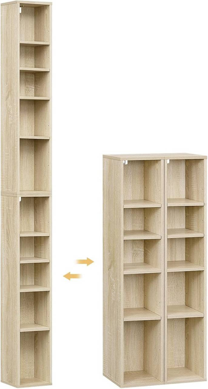 24goodz Cube Shelf Set of 2 - Ample Storage Space - Easy to Assemble - MDF - For Home Organization - Light Oak