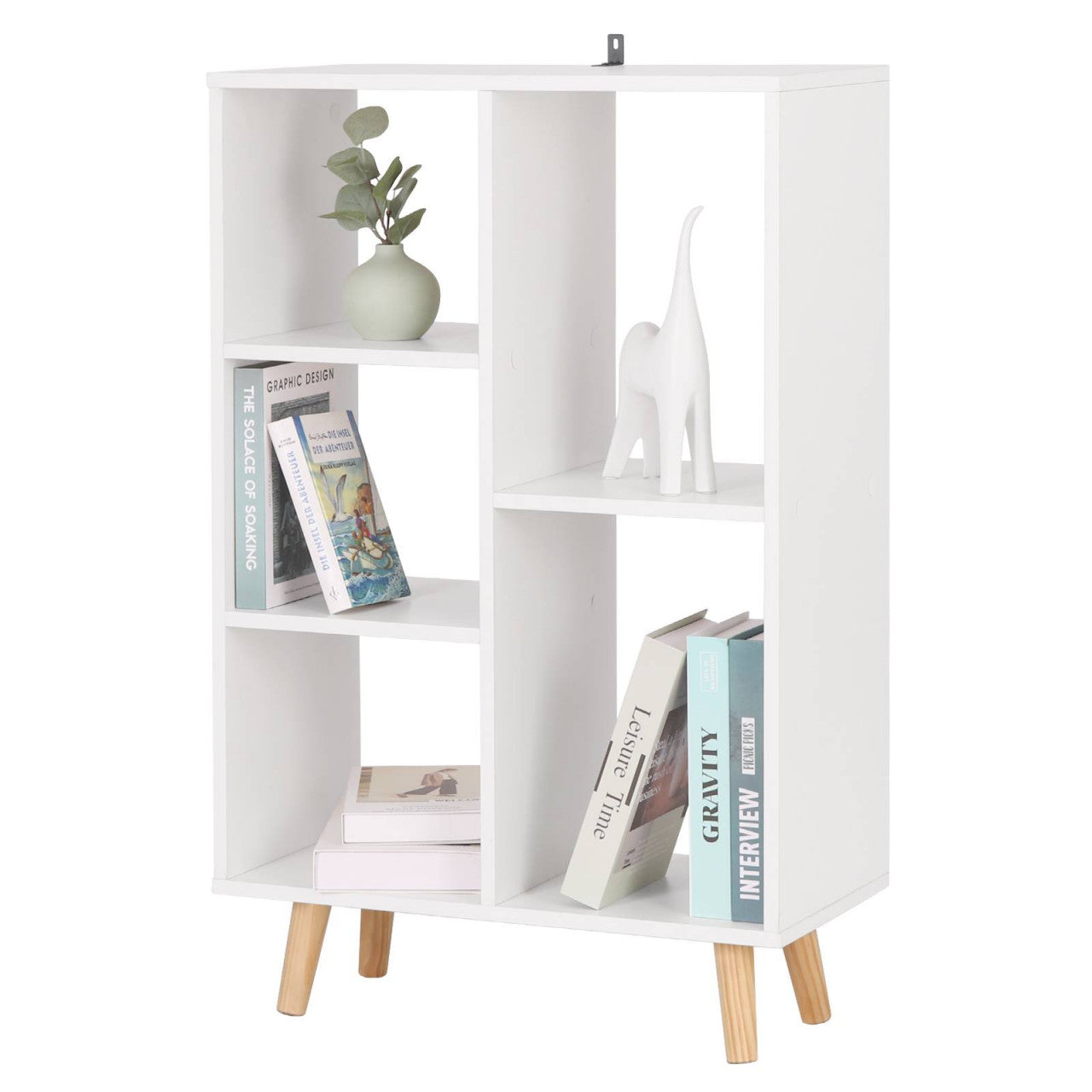 24goodz Cube Shelf Bookcase - Modern Design - Durable and Stable - E1 Wood-Based Material - White - 60 x 95 x 30 cm - ws