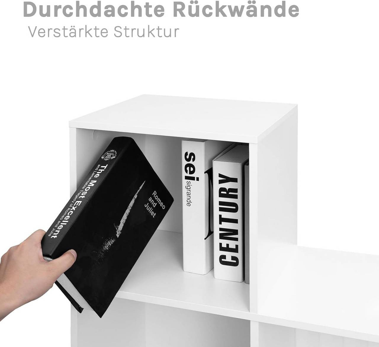 24goodz Cube Shelf with 10 Compartments - Stylish and Practical Design - Wood Material - For Home and Office - White/Oak