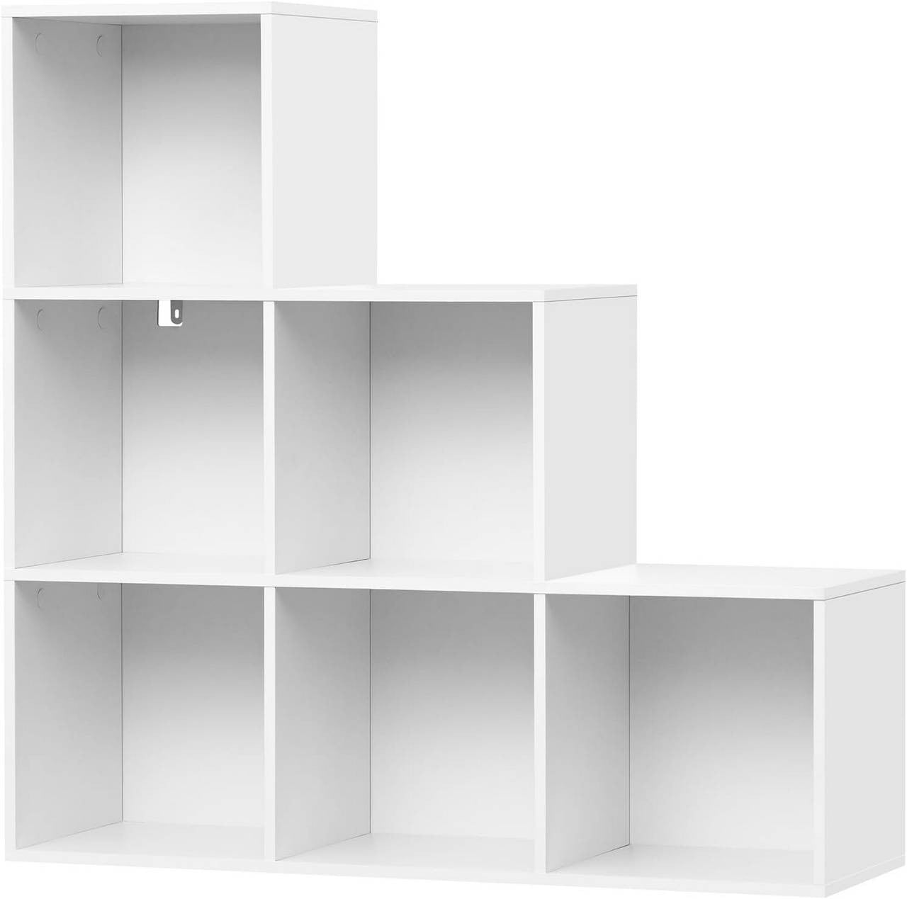 24goodz Cube Bookshelf with 6 Compartments - Sturdy and Stable Design - Melamine Coated Wood - For Home Organization - White/Oak